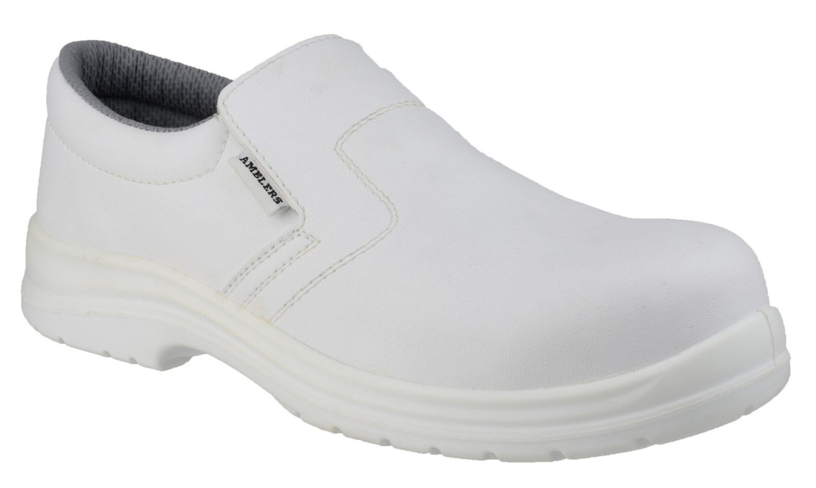 Amblers Unisex Safety Metal-Free Water-Resistant Slip on Shoe White 21892 - White 3
