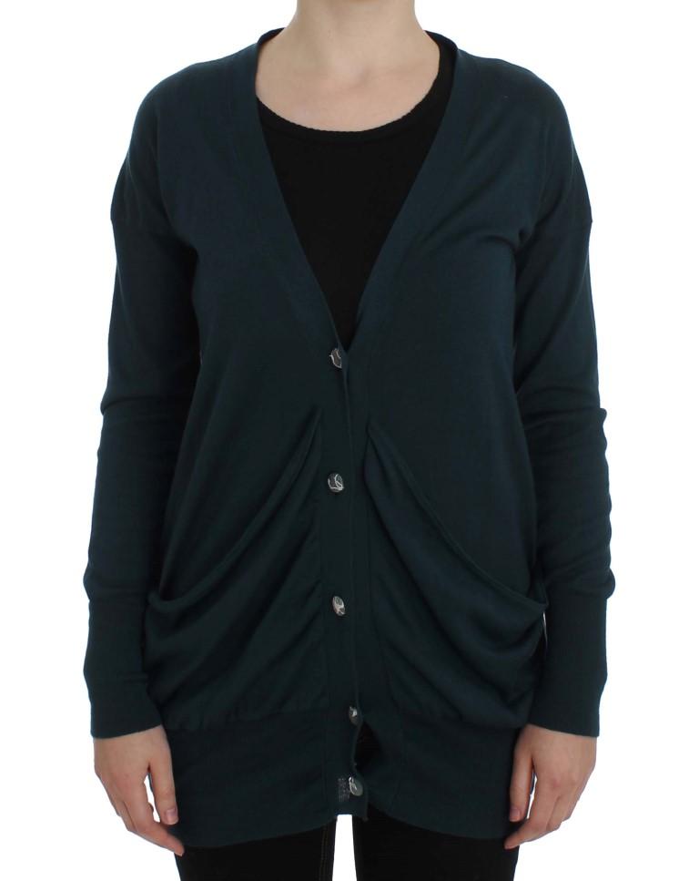 Green Button Down Cardigan Sweater - IT44|L