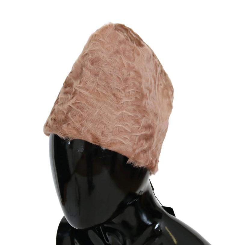 Dolce & Gabbana Women's Xiangao Lamb Fur Hat Beige HAT21014 - 56 cm|XS