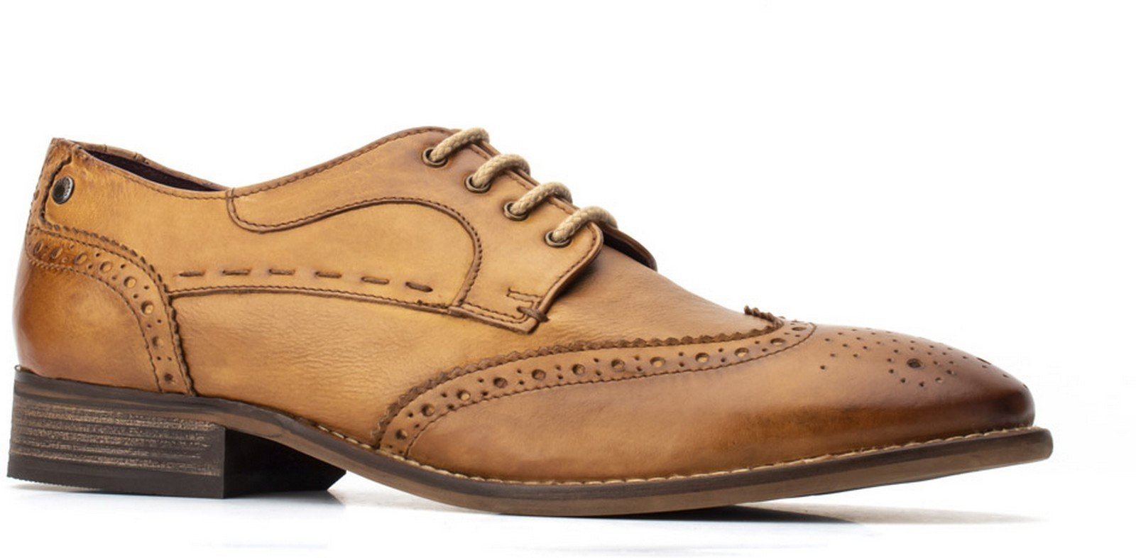 Base London Men's Kitchin Softy Lace Up Brogue Various Colours 30462 - Tan 6
