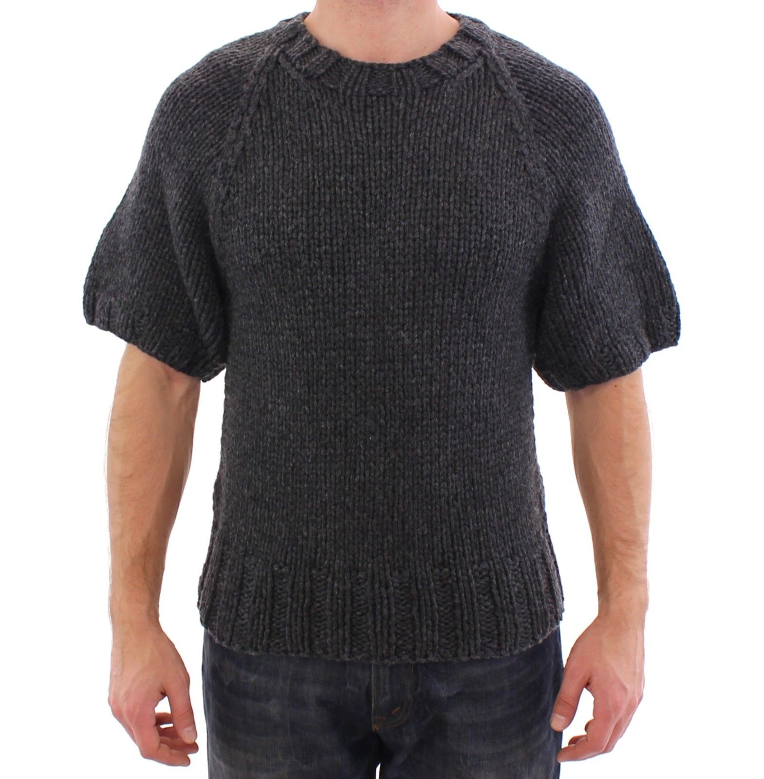 Dolce & Gabbana Women's Cashmere Knitted SS Sweater Gray GSS15008 - IT48 | M