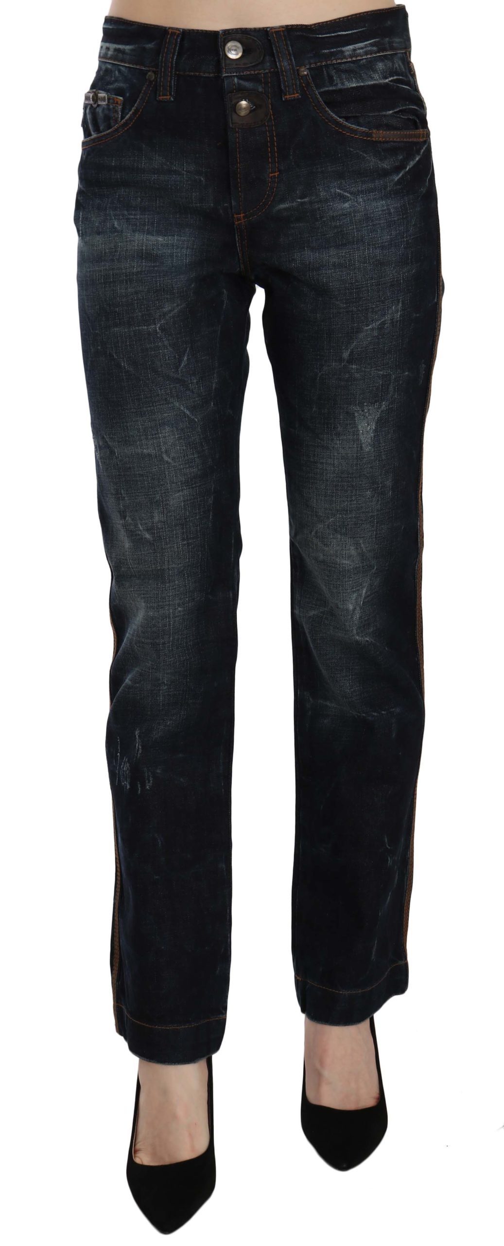 Just Cavalli Women's Washed High Waist Straight Denim Trouser Blue PAN70324 - W26