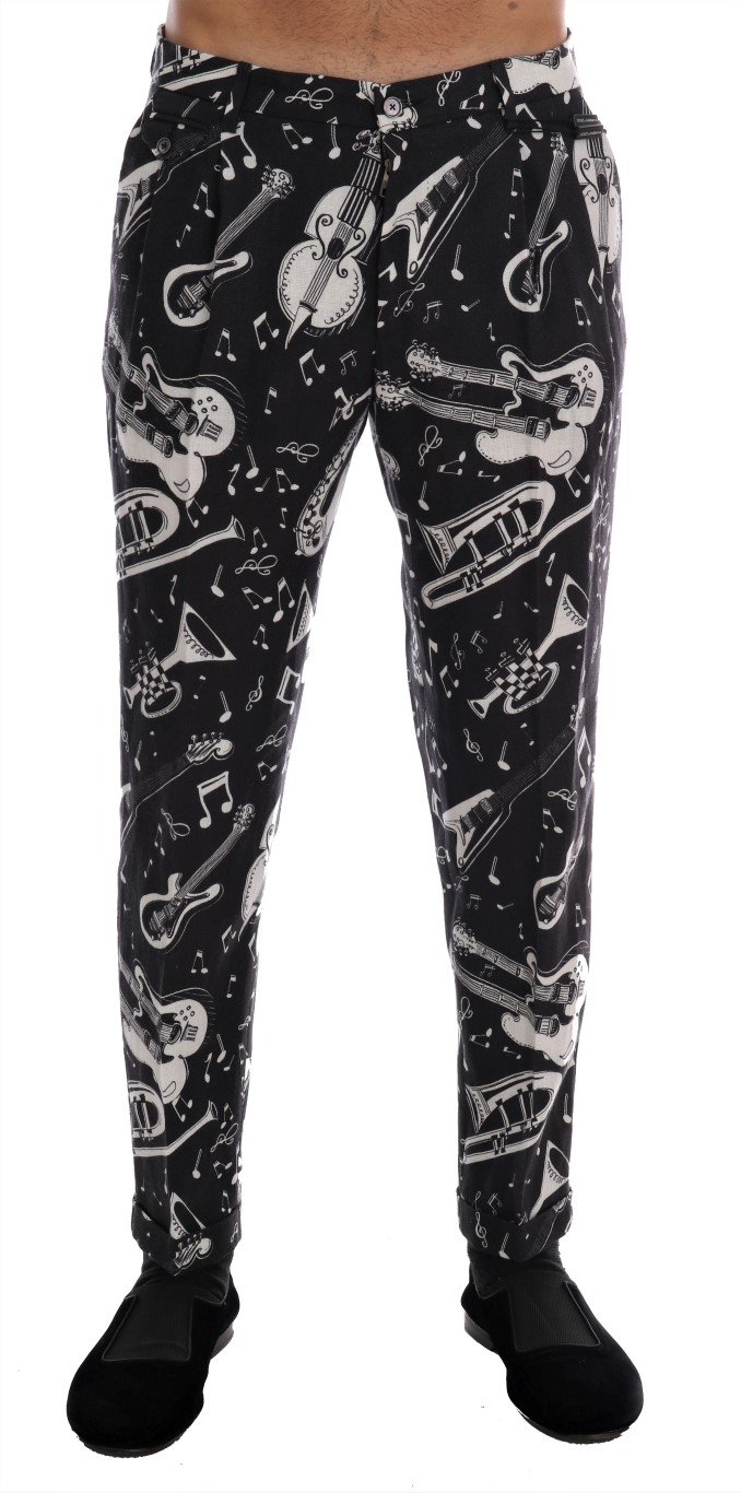 Dolce & Gabbana Men's Jazz Print Linen Trouser Multicolor PAN60810 - IT50 | L