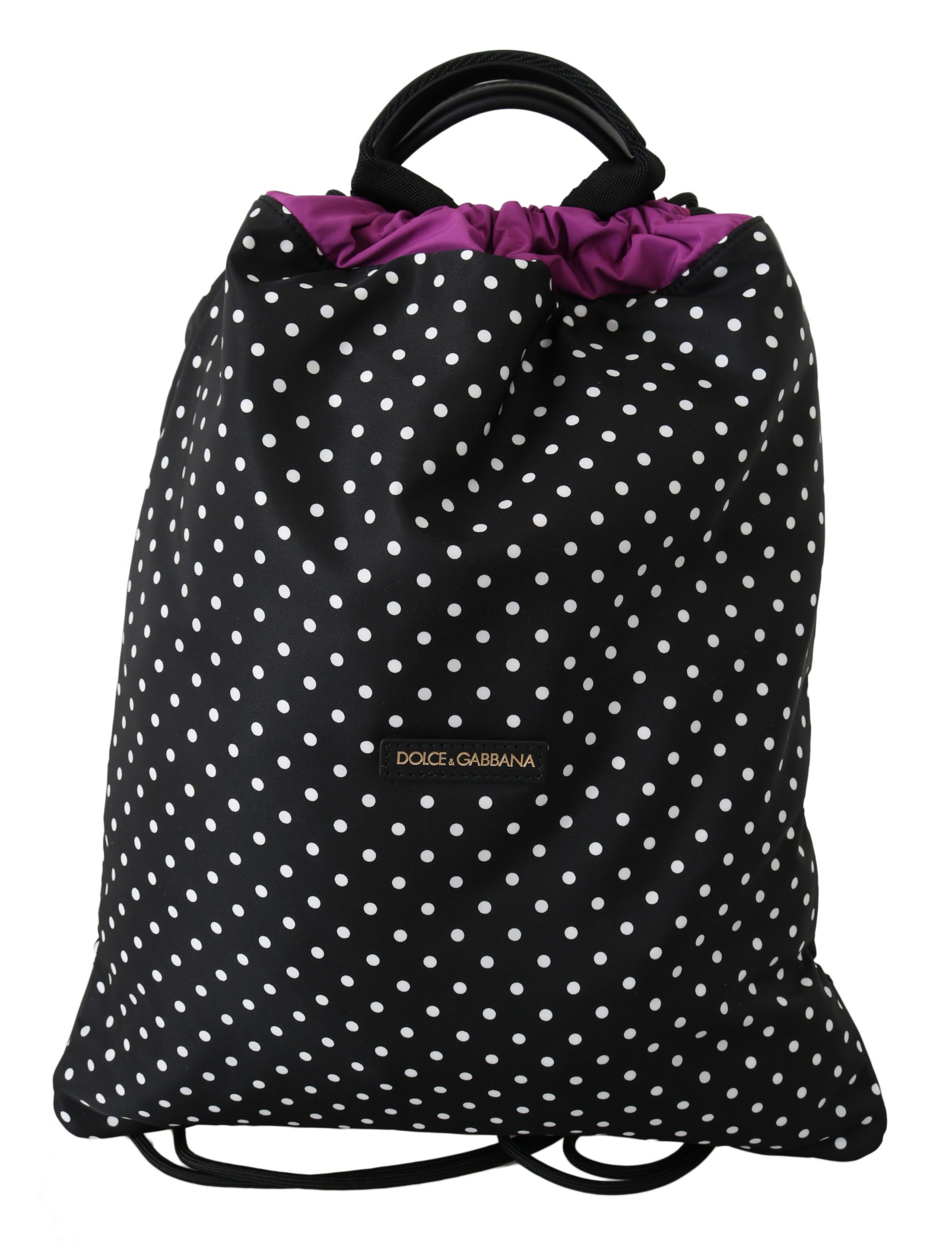 Dolce & Gabbana Women's Dotted Drawstring Nap Sack Black VA8638