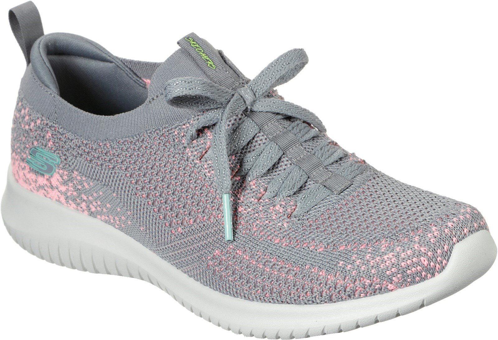 Skechers Women's Ultra Flex Twilight Twinkle Trainer Various Colours 31051 - Grey/Pink 3