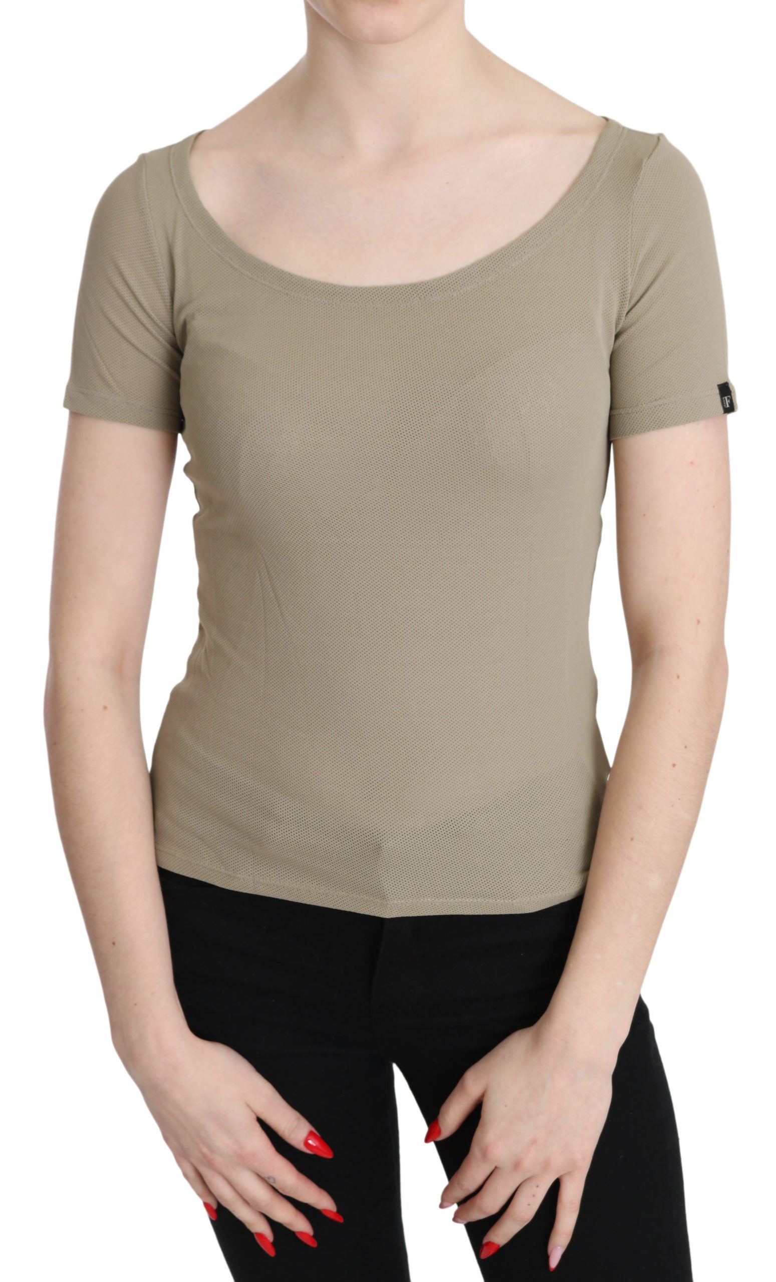 GF Ferre Women's Nylon SS Casual Top Gray TSH3423 - IT42|M