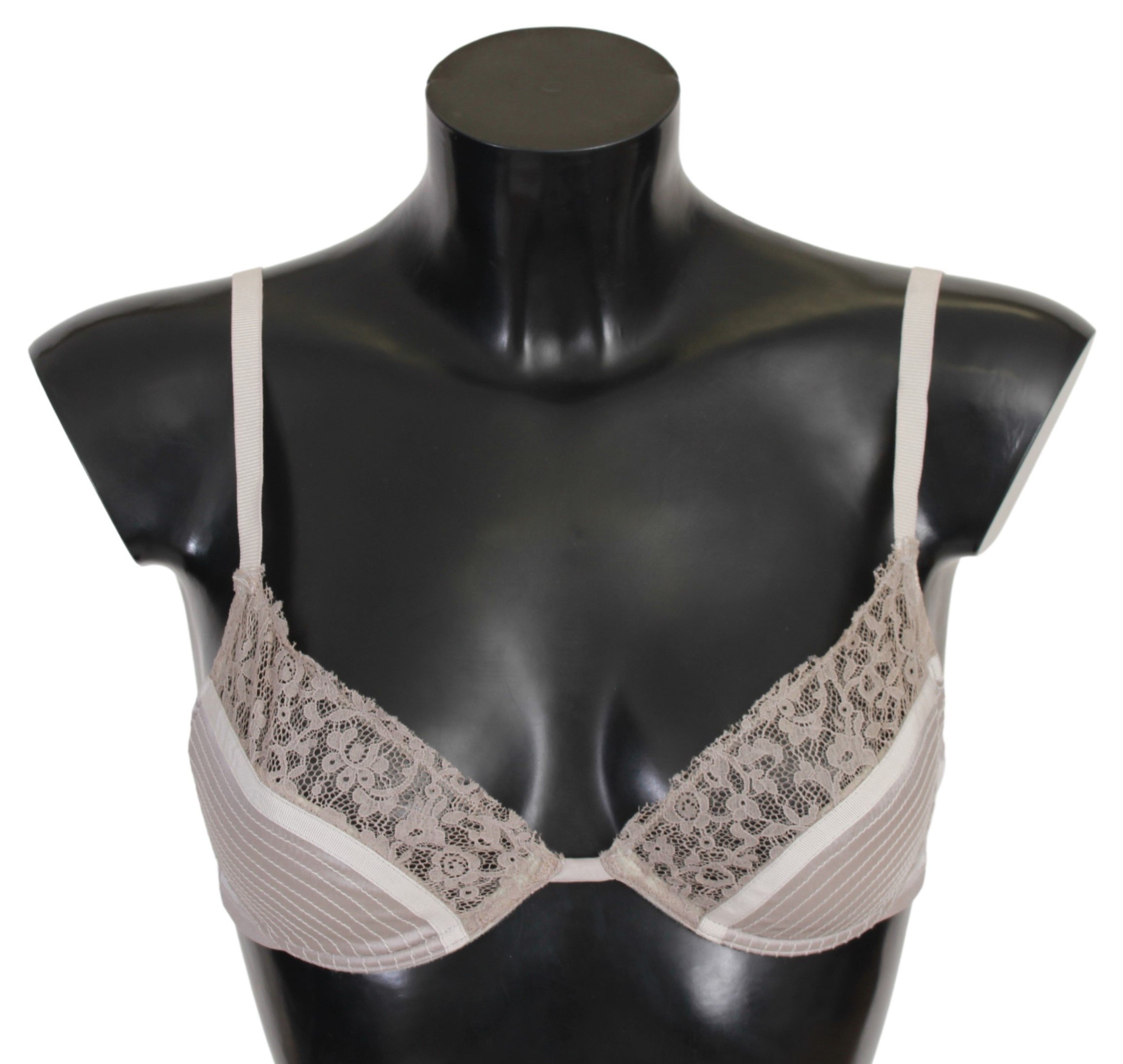 Ermanno Scervino Women's Lace Push Up Silk Bra Gray BIK790 - IT2 | S