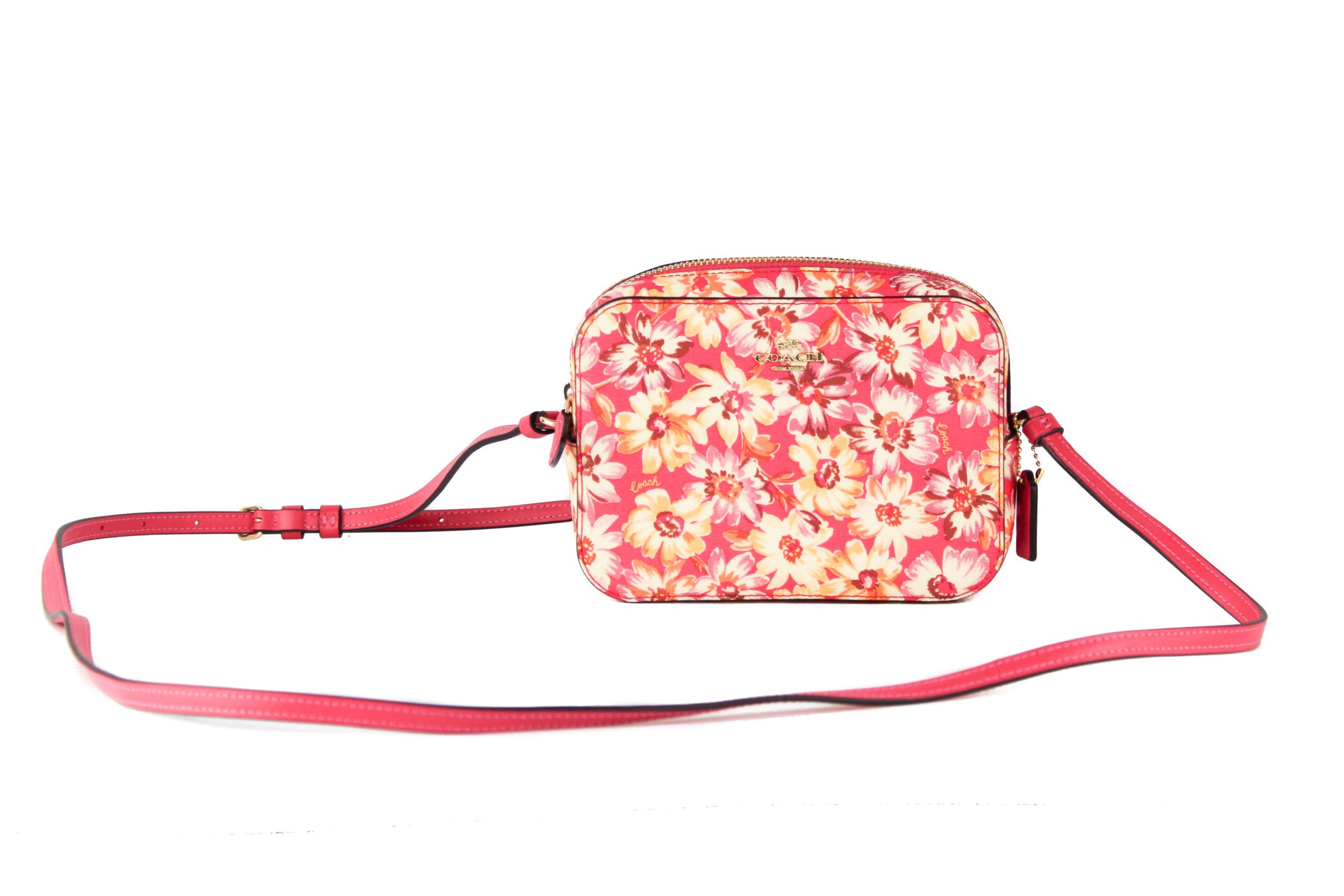 COACH Women's Canvas Leather Crossbody Bag Pink 85759