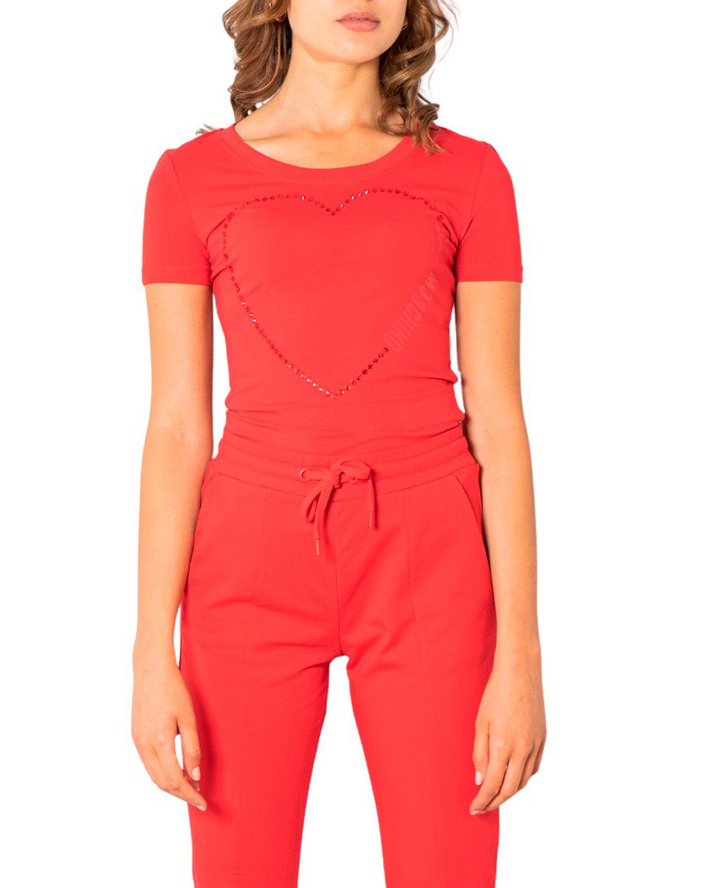 Love Moschino Women's T-Shirt White 320624 - red 42