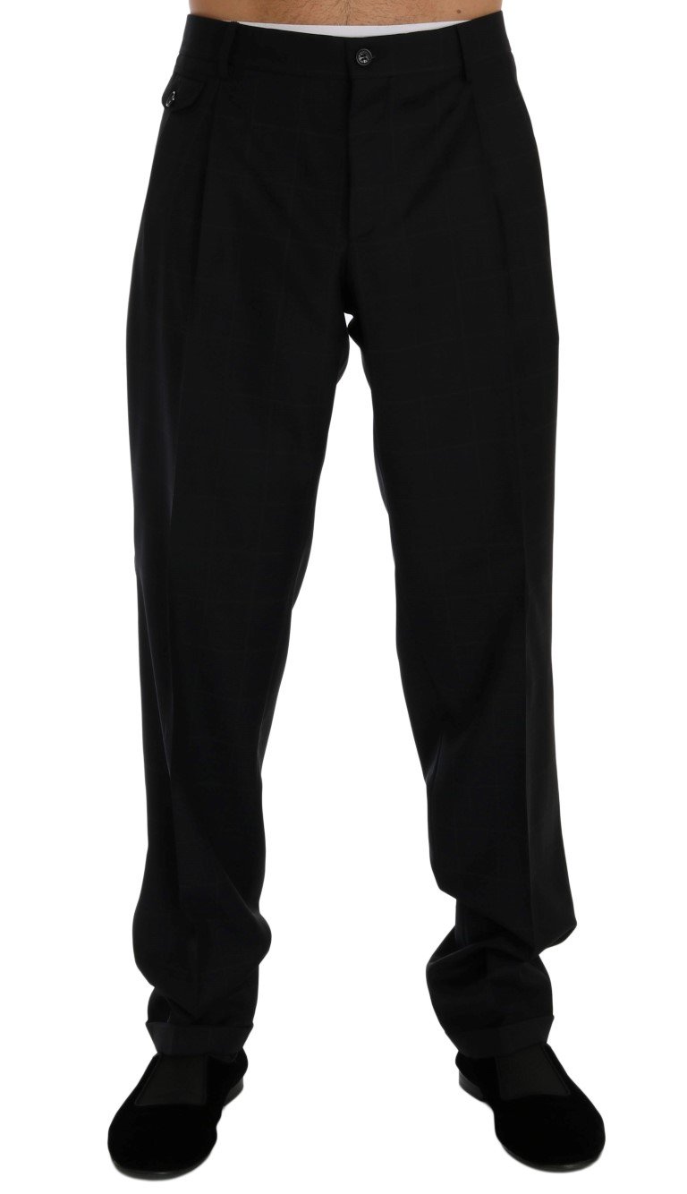 Dolce & Gabbana Men's Check Wool Stretch Trouser Blue PAN60365 - IT52 | XL