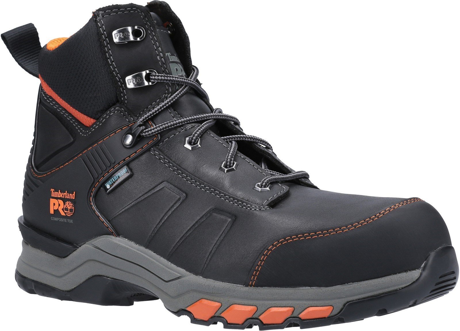 Timberland Pro Men's Hypercharge Safety Toe Work Boot Various Colours 30948 - Black/Orange 6
