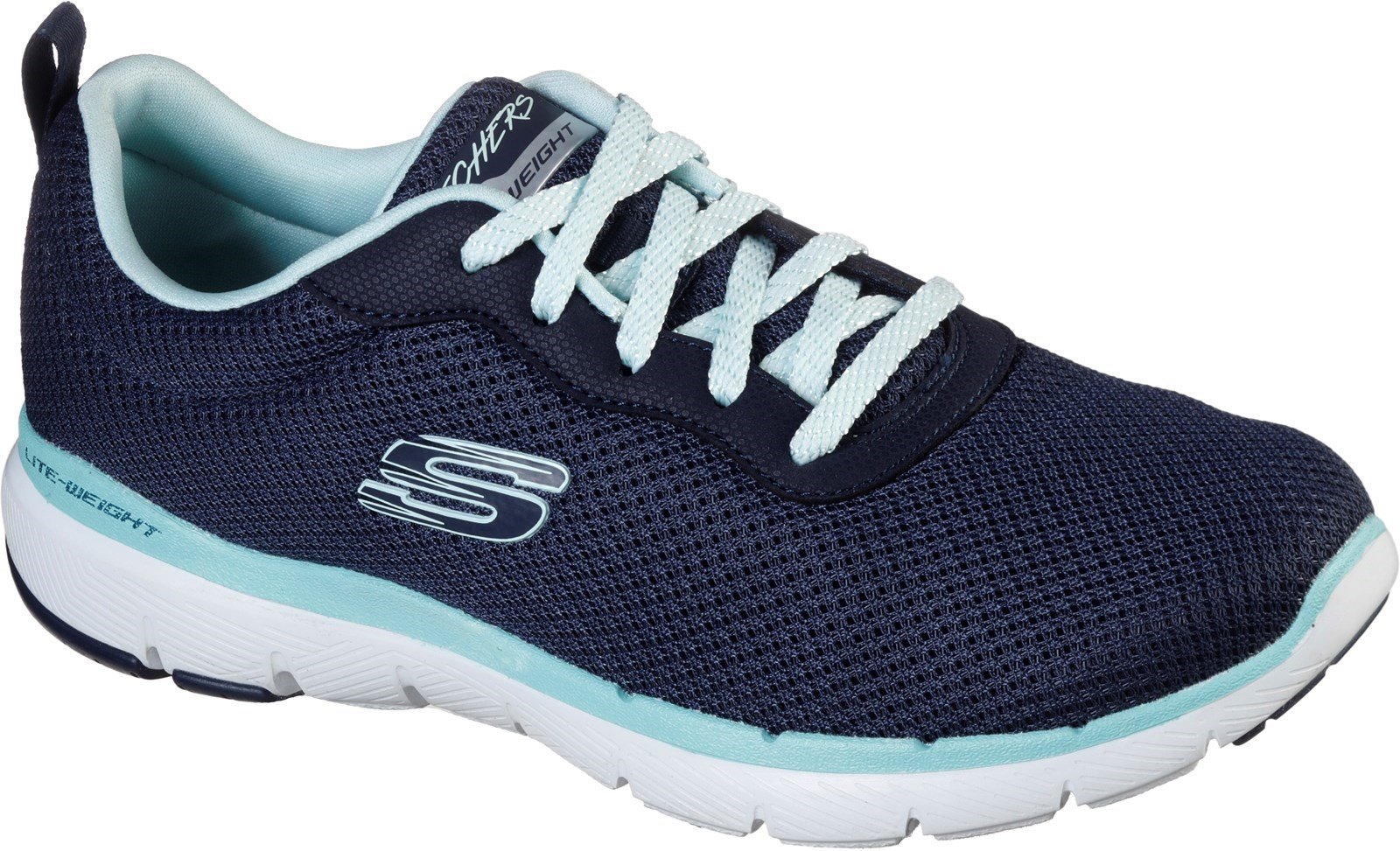 Skechers Women's Flex Appeal 3.0 Air Cooled Foam Trainer Various Colours 28451 - Navy/Aqua 3