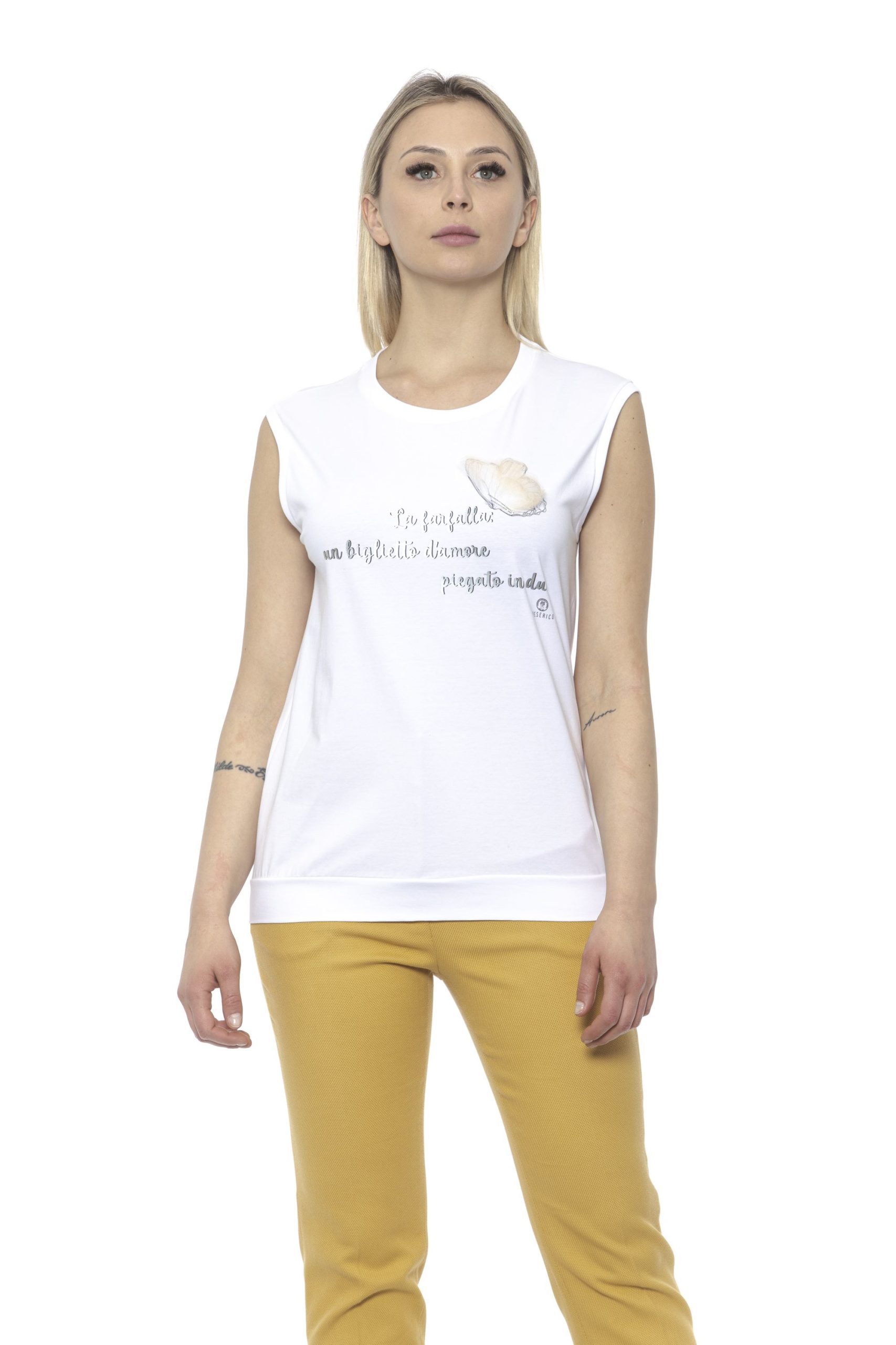 Peserico Women's Bianco Tops White PE1426879 - IT48 | XL