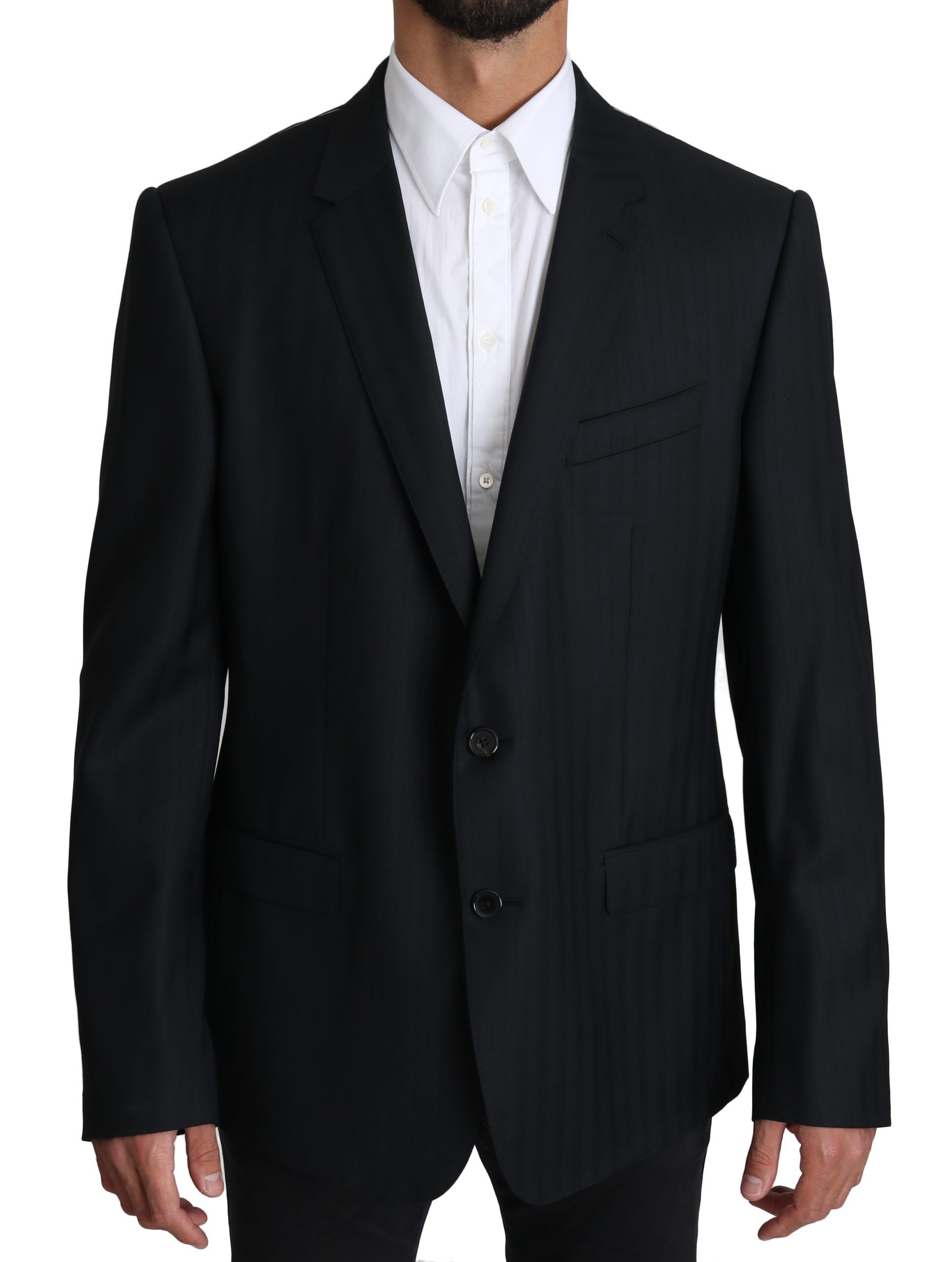 Dolce & Gabbana Men's Patterned Wool MARTINI Blazer Blue KOS1557 - IT54 | XL
