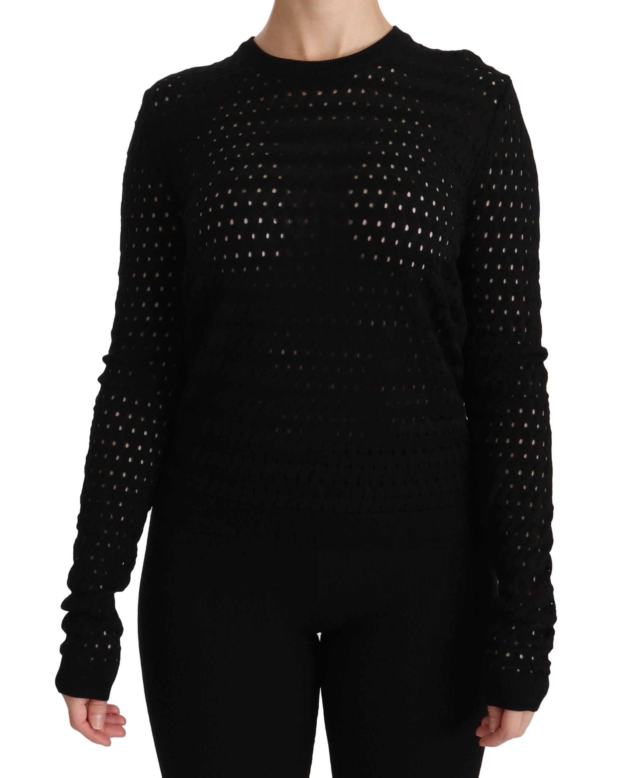 Dolce & Gabbana Women's Long Sleeve Top Black TSH4257-40 - IT40|S
