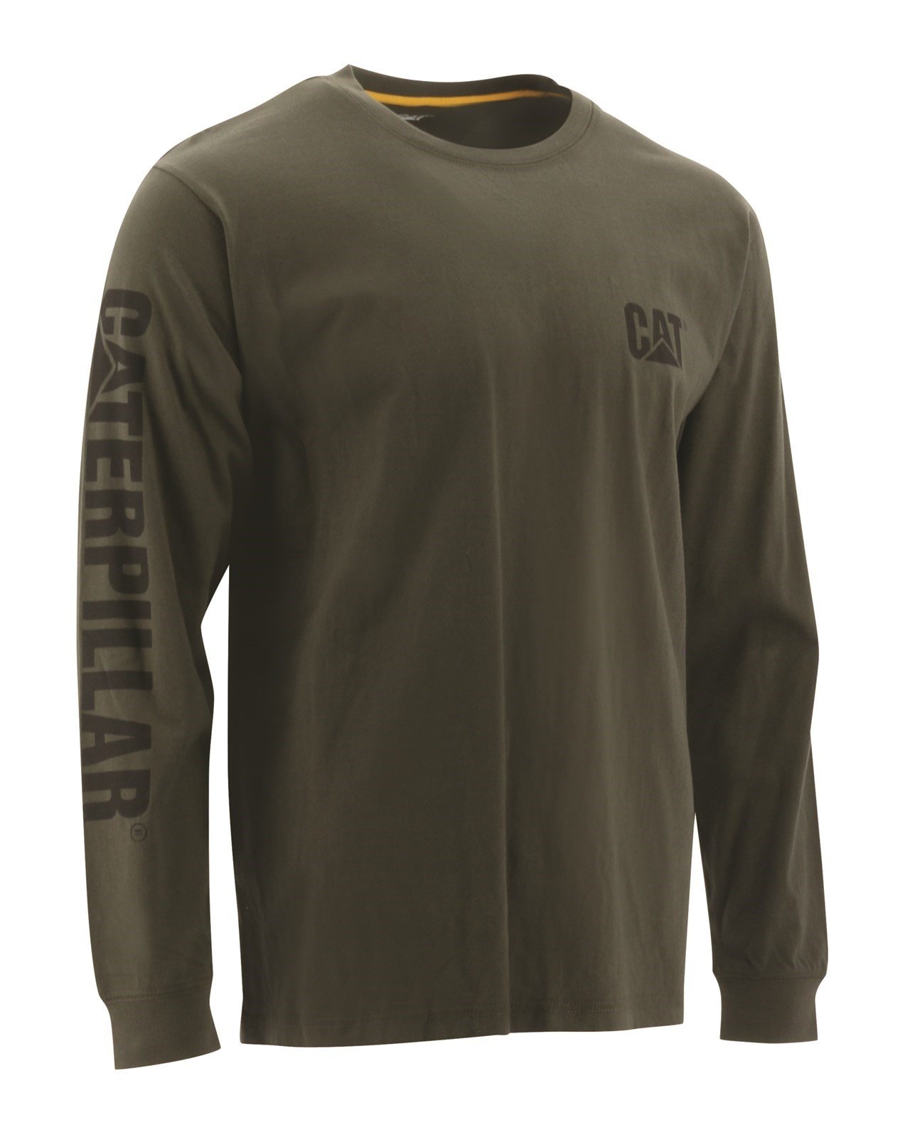 Caterpillar Unisex Trademark Banner LS T-Shirt Chive 18496 - Chive Sml