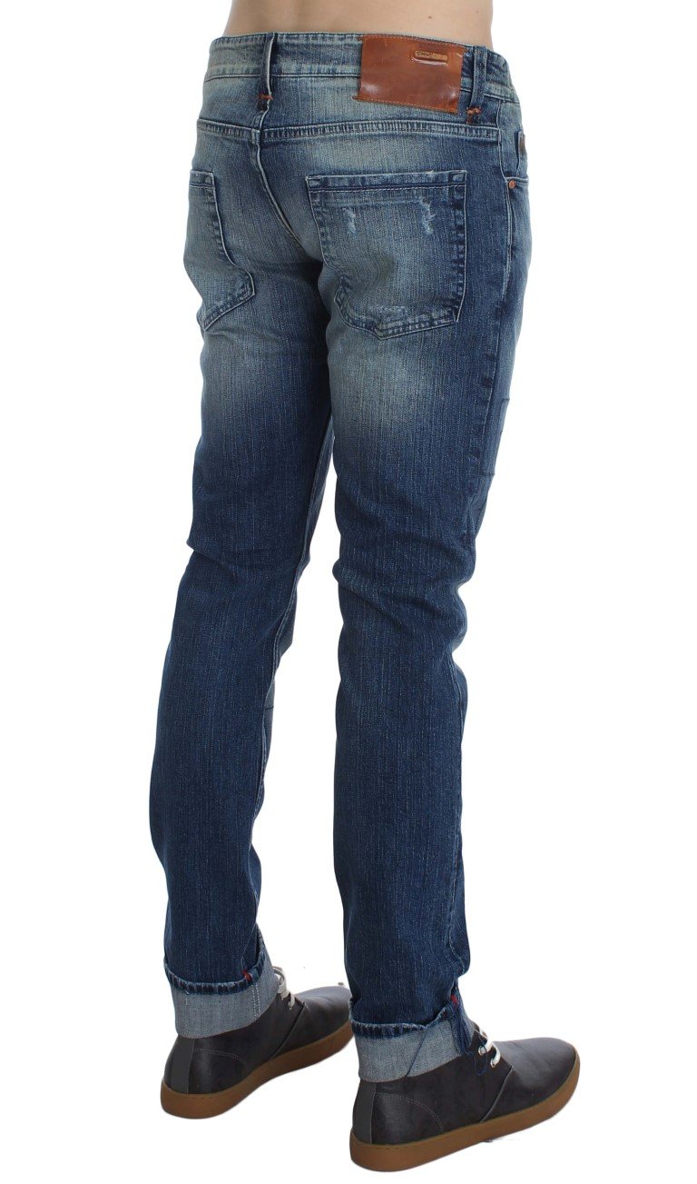 ACHT Men's Cotton Stretch Slim Skinny Fit Jeans Blue SIG30480 - W34