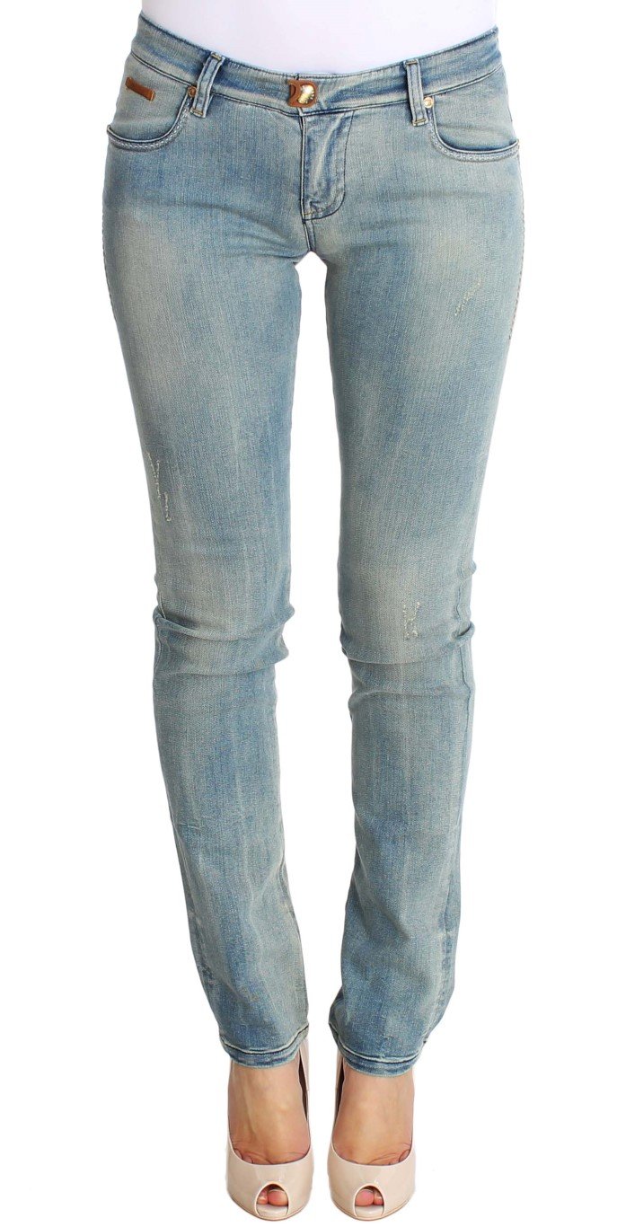 Blue Wash Cotton Stretch Skinny Slim Tight Fit Jeans - W29