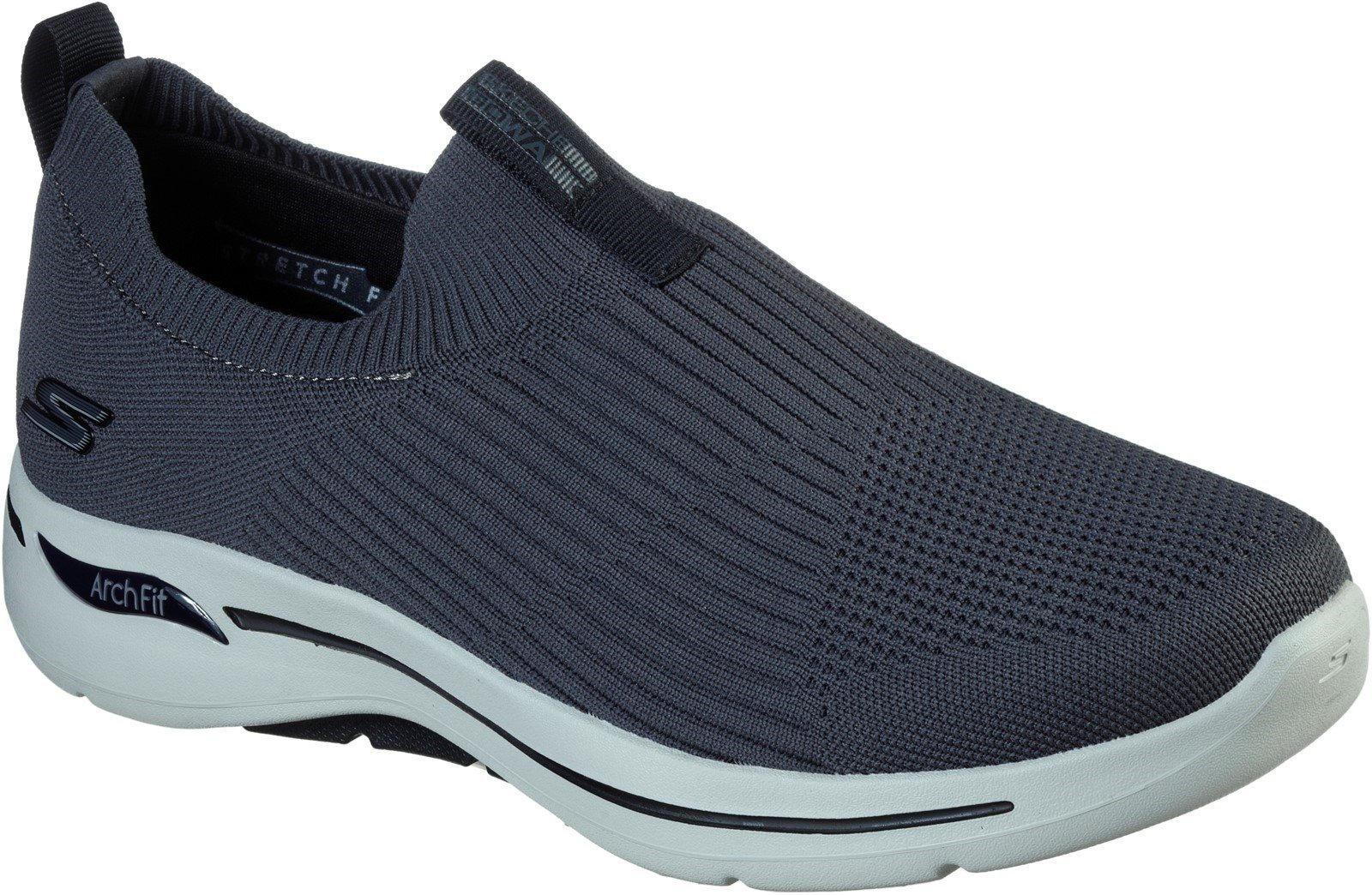 Skechers Men's Go Walk Arch Fit Slip On Trainer Various Colours 32203 - Charcoal/Black 6