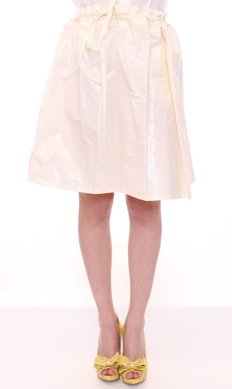 Licia Florio Women's Above-Knee Stretch Waist Strap Skirt White MOM10098 - One Size