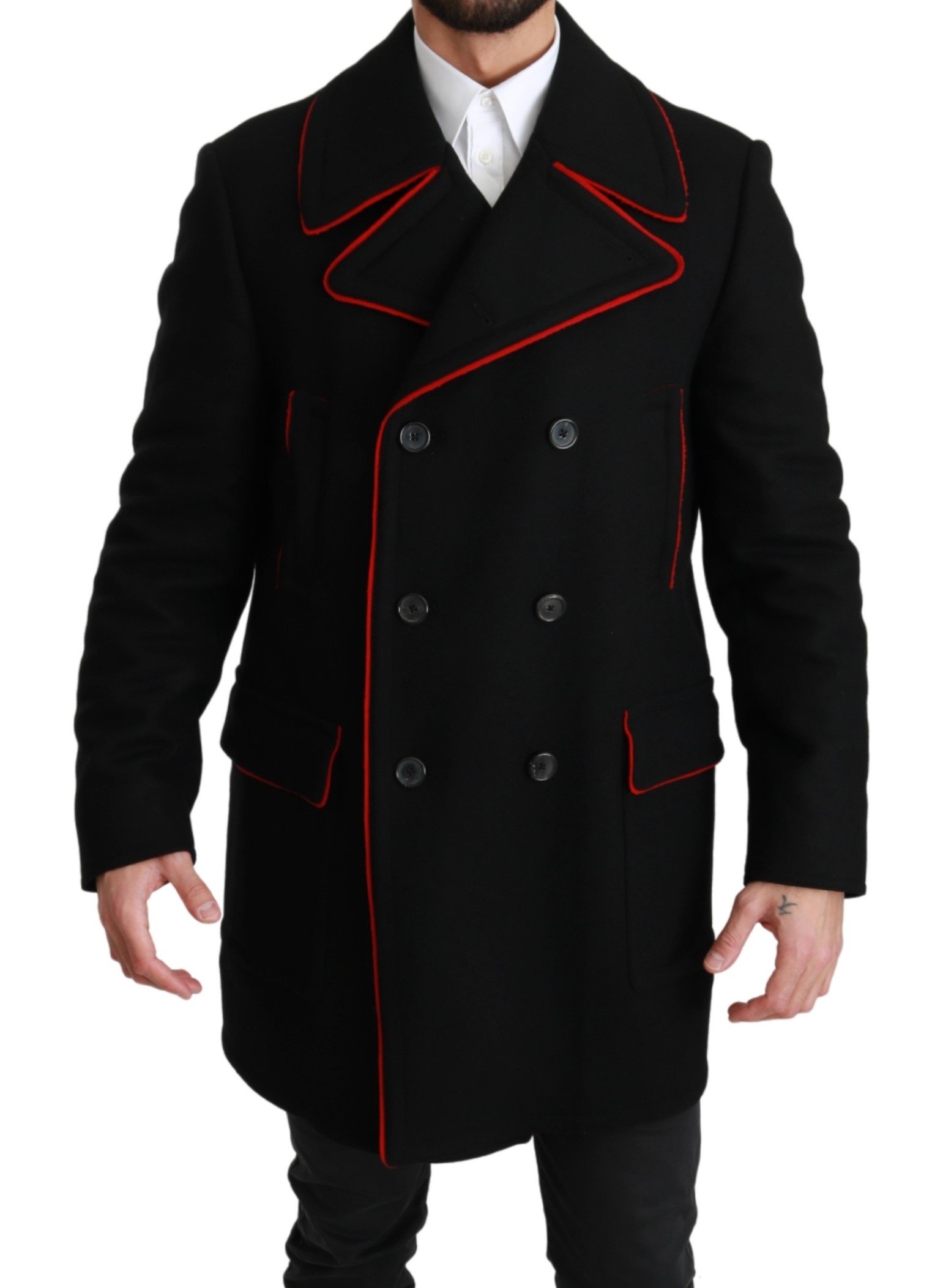 Dolce & Gabbana Men's Wool Stretch Jacket Black KOS1660 - IT50 | L