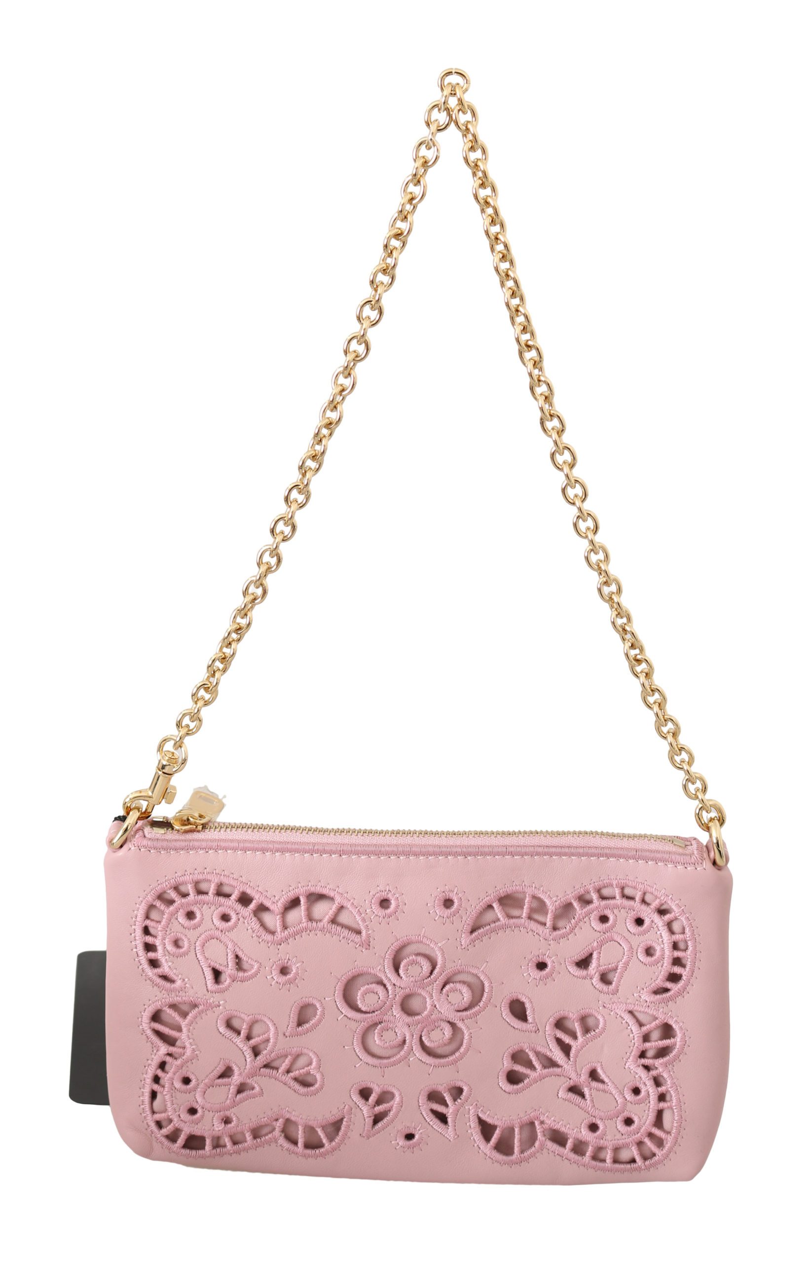 Dolce & Gabbana Women's Cutout Leather Shoulder Bag Pink VAS8867