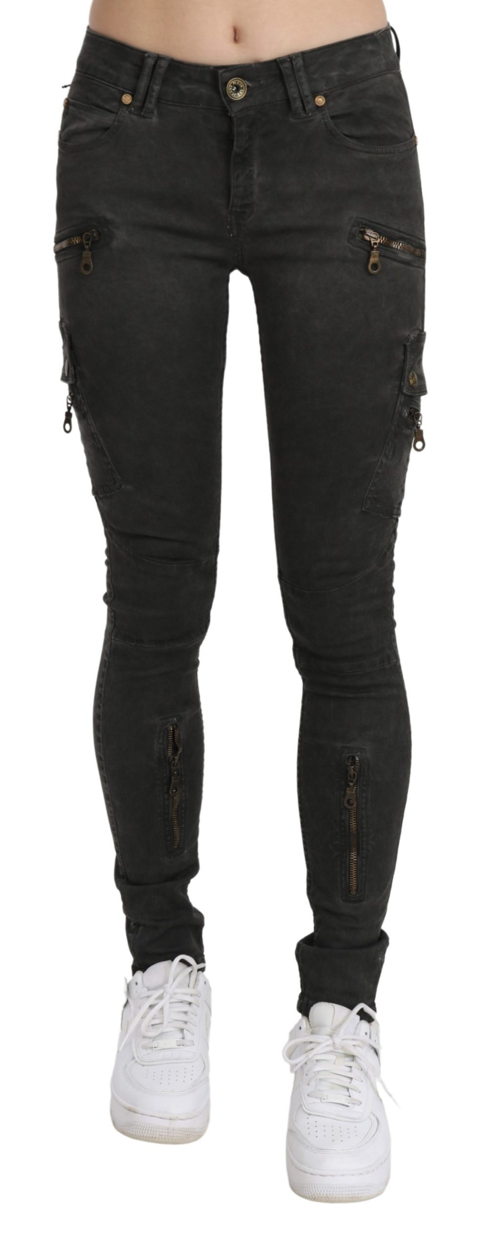 John Galliano Women's Mid Waist Skinny Denim Cotton Jeans Black PAN70559 - W26