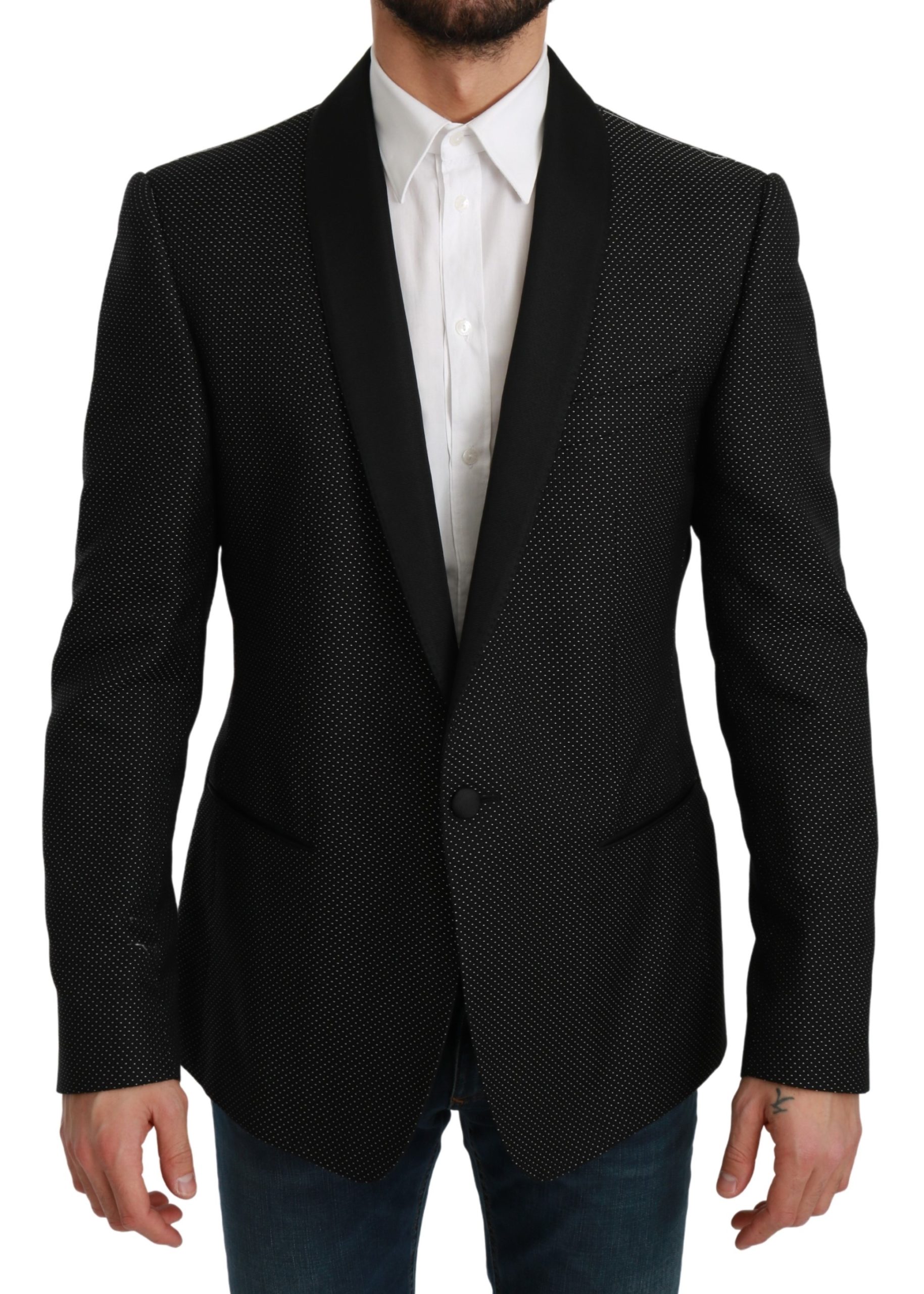 Dolce & Gabbana Men's Slim Fit Formal MARTINI Blazer Black KOS1716 - IT52 | L