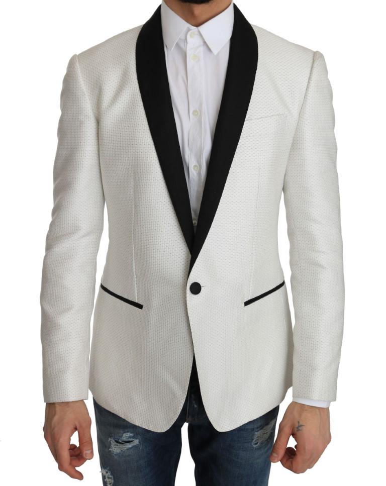 Dolce & Gabbana Men's Jacquard MARTINI Blazer White JKT2202 - IT54 | XXL