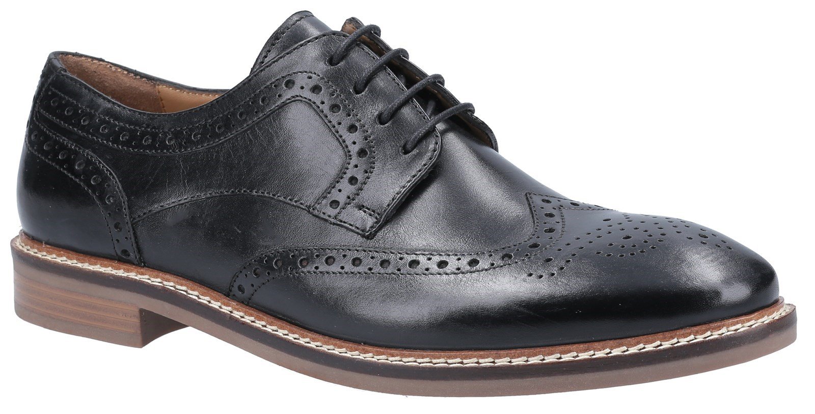 Hush Puppies Men's Bryson Lace Brogue Shoes Various Colours 31280 - Black 6