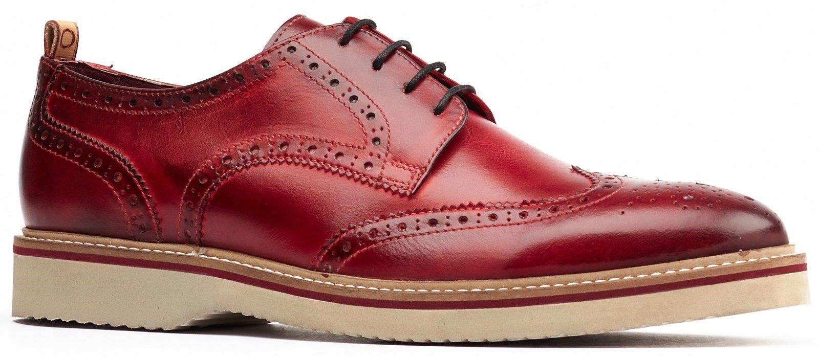 Base London Men's Marcello Lace Up Brogue Shoe Various Colours 32253 - Bordo 7