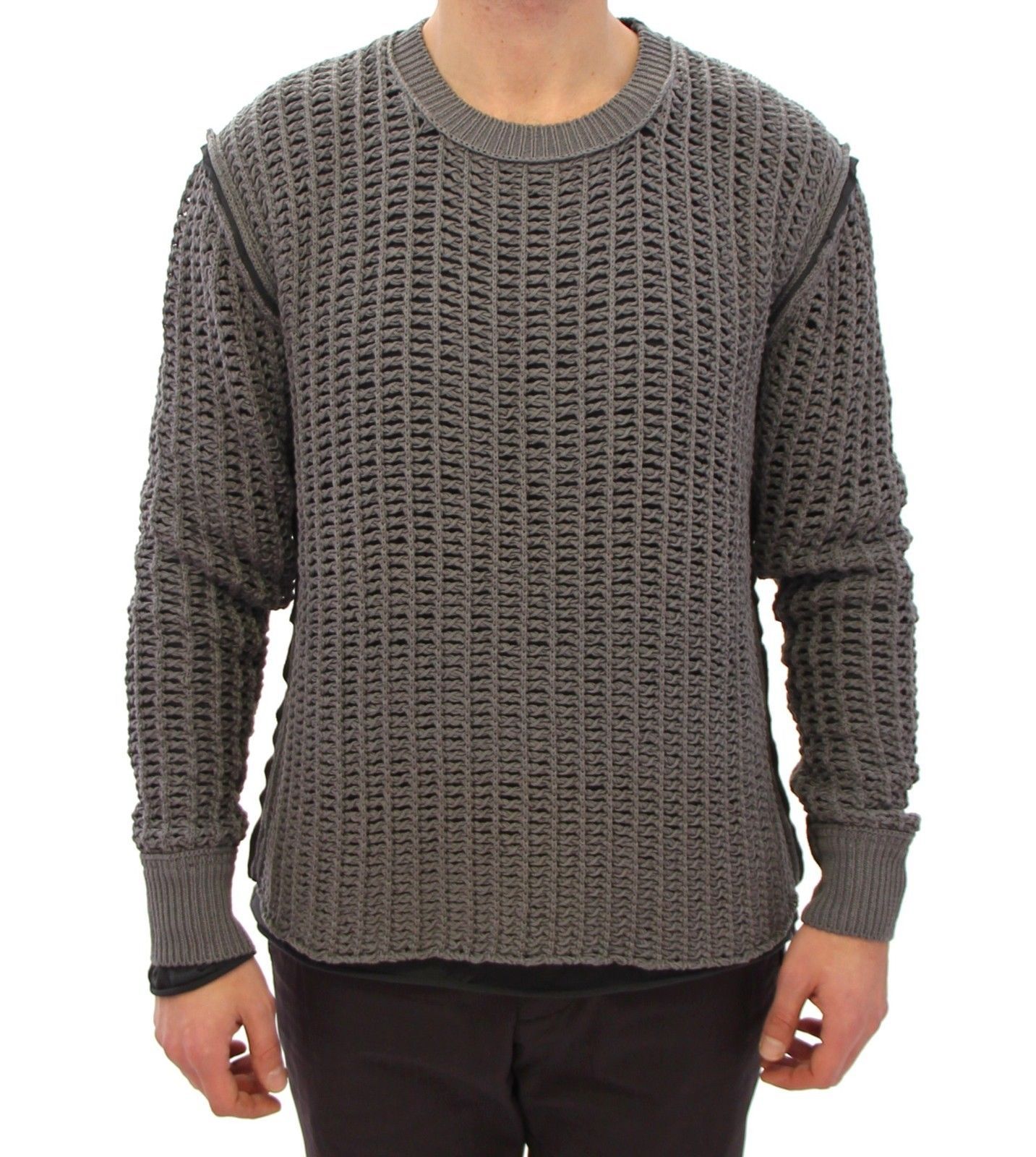 Dolce & Gabbana Men's Runway Netz Pullover Netted Sweater Gray GTH10683 - IT48 | M
