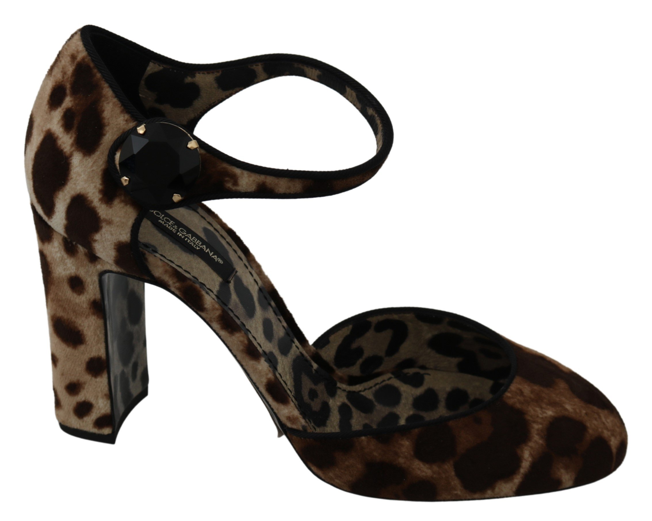 Dolce & Gabbana Women's Leopard Mary Janes Pumps Brown LA7337 - EU39/US8.5