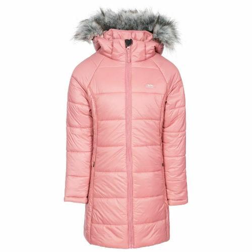 Trespass Women's Padded Hooded Casual Coat Various Colours Elimore - Dusty Rose 3-4