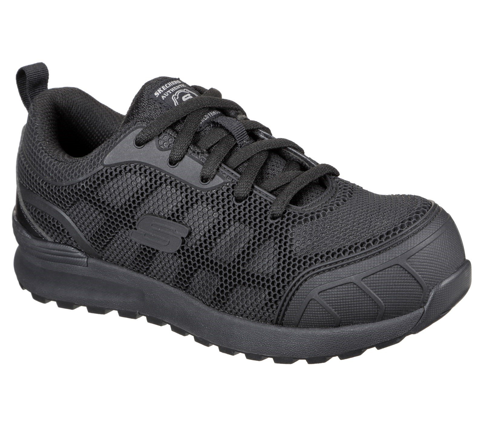 Skechers Women's Bulklin Ayak Safety Trainer Black 32307 - Black/Black 3