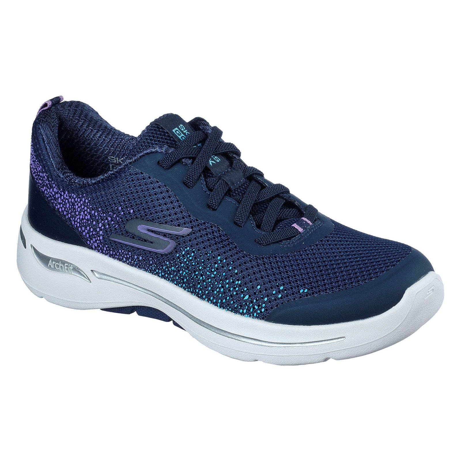 Skechers Women's Go Walk Arch Fit Flying Stars Trainer Various Colours 32841 - Navy/Lavender 8