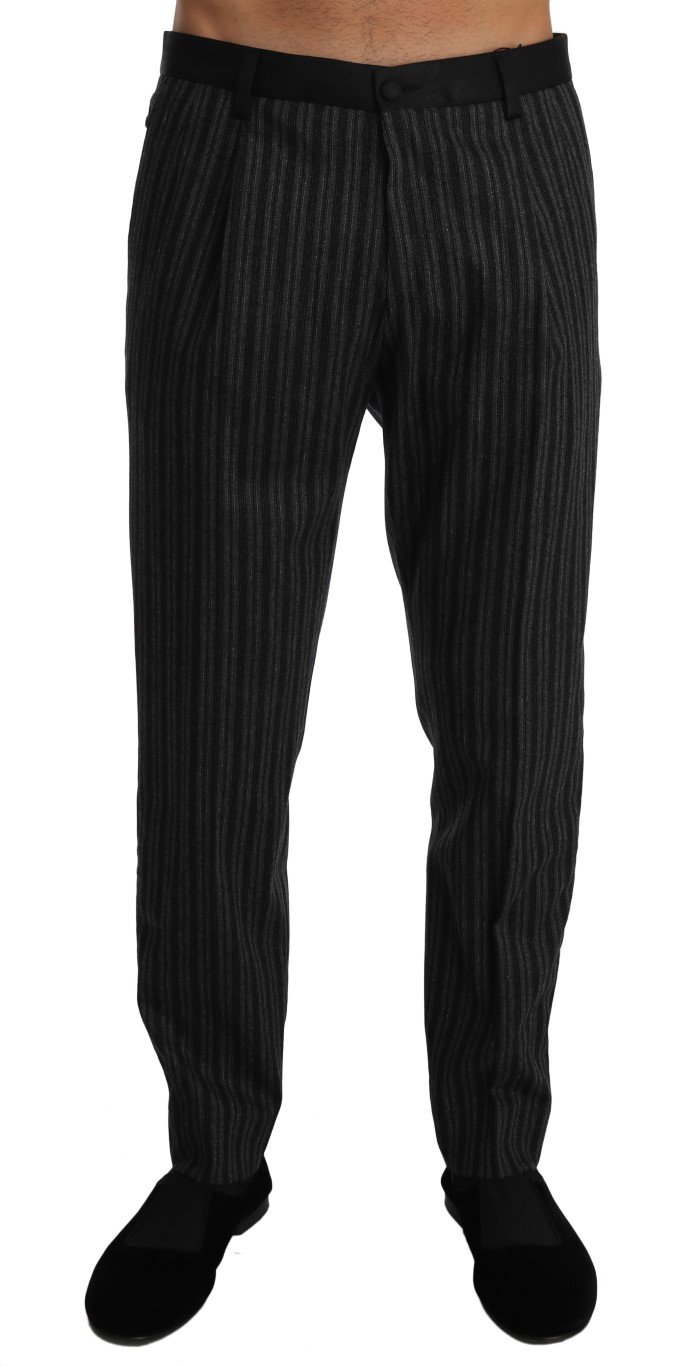 Dolce & Gabbana Men's Wool Stripe Regular Trouser Gray PAN60948 - W34