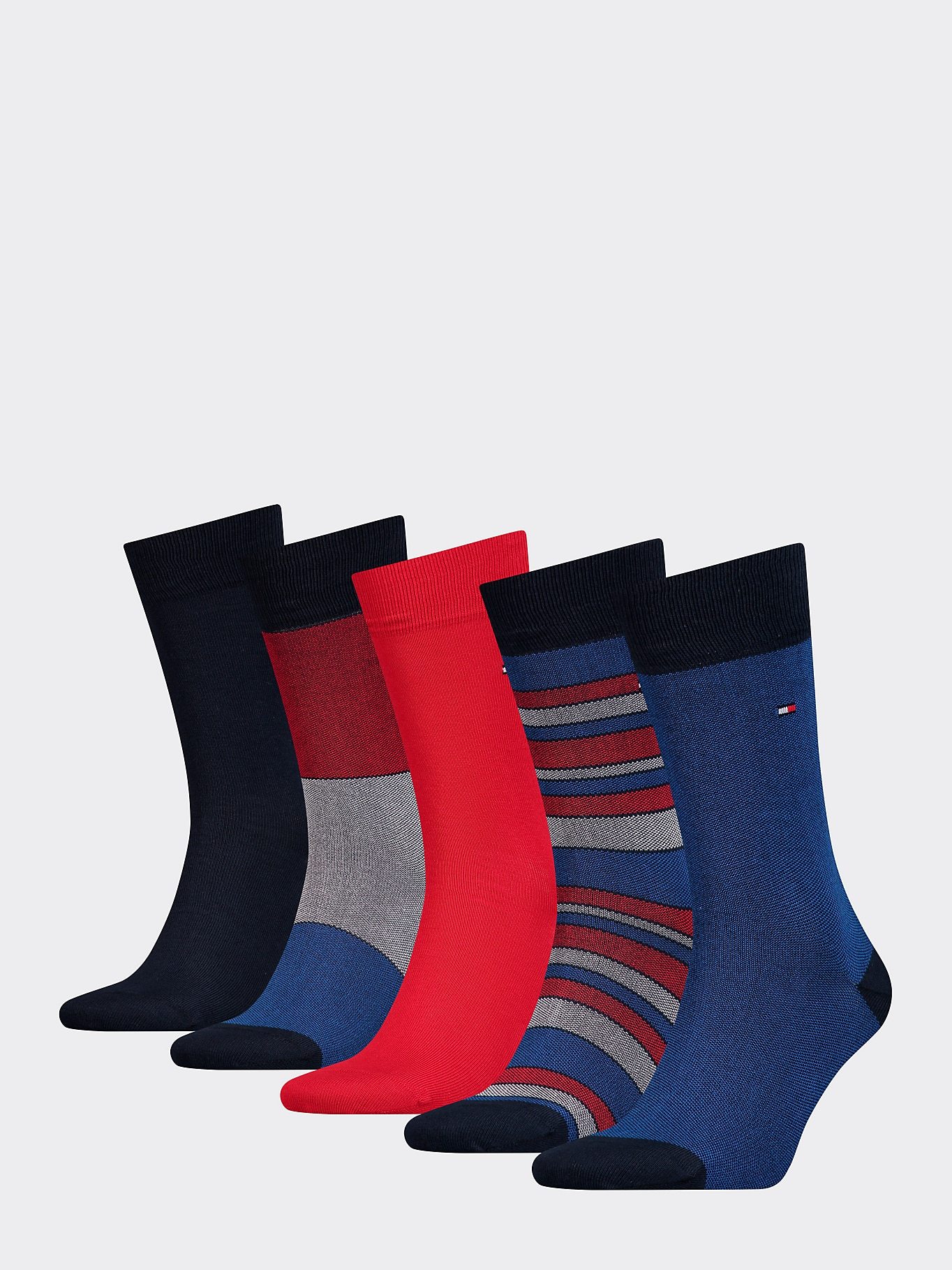 Tommy Hilfiger Men’s 5 Pack Stripe Socks Various Colours 871862456834 - 39-42 Black