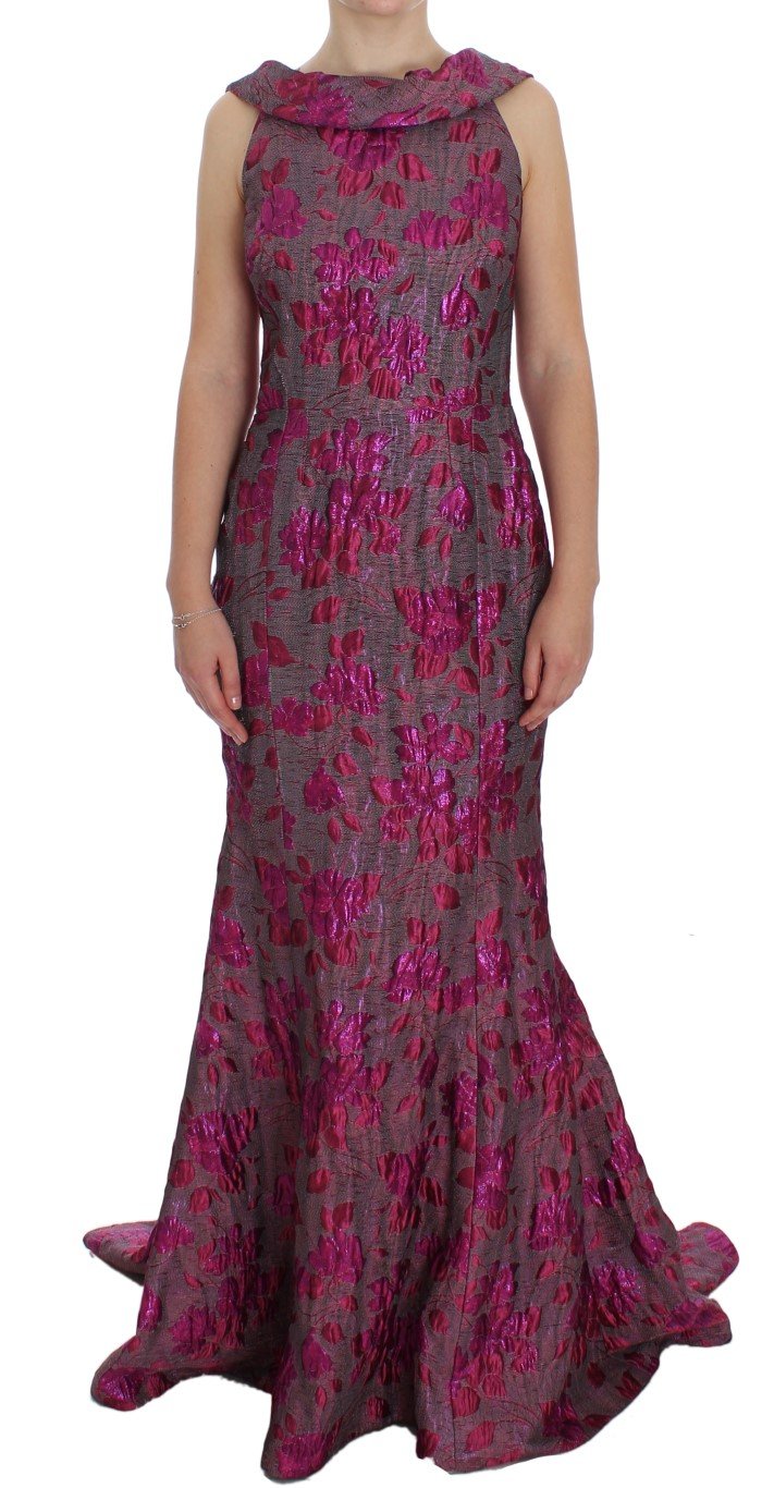 Dolce & Gabbana Women's Floral Brocade Sheath Gown Dress Pink NOC10189 - IT44|L