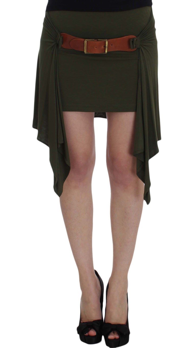 PLEIN SUD Women's Mini Pencil Stretch Skirt Green SIG30994 - IT40|S