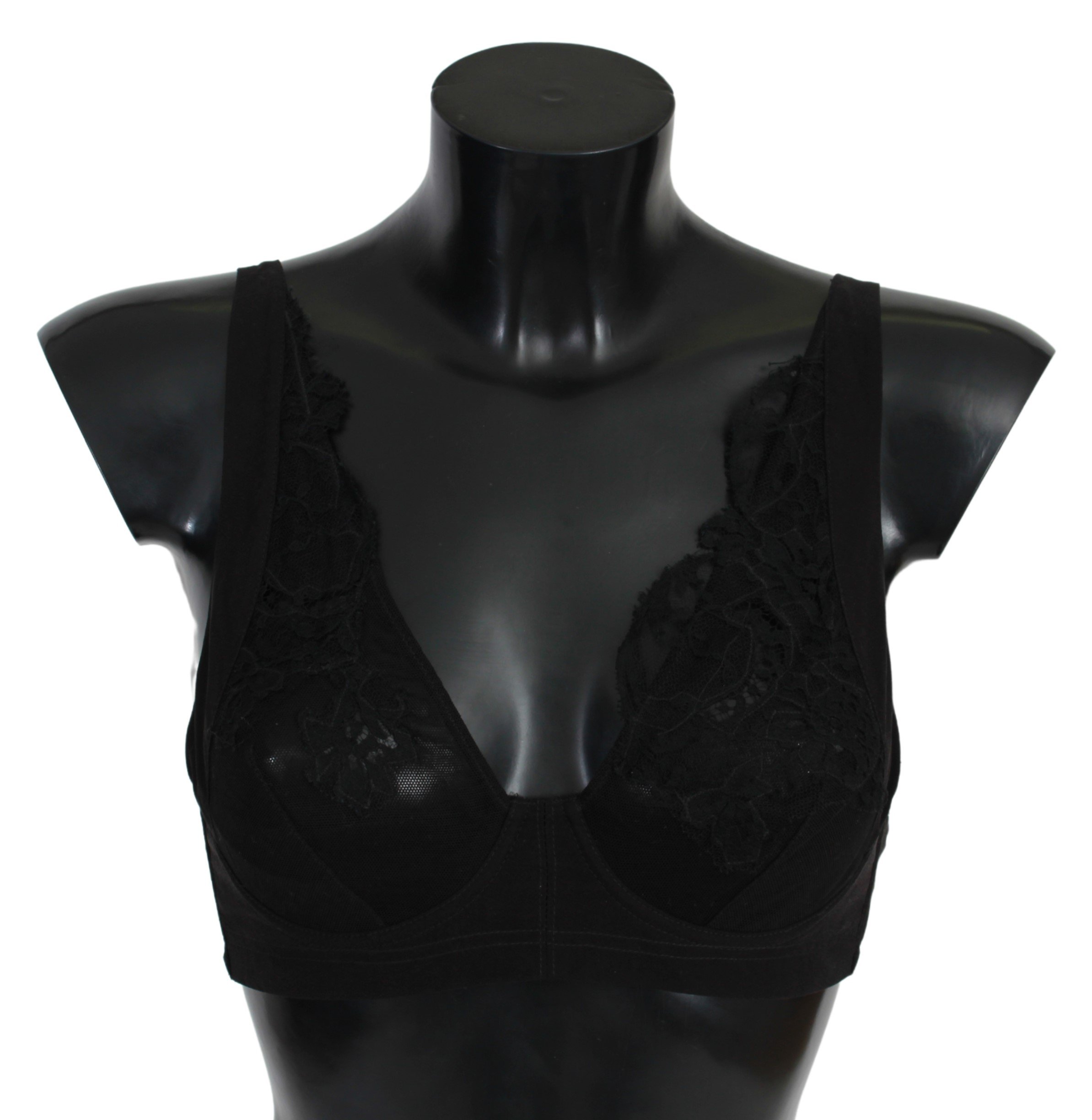 Ermanno Scervino Women's Lace Balconcino Silk Bra Black BIK786 - IT2 | S