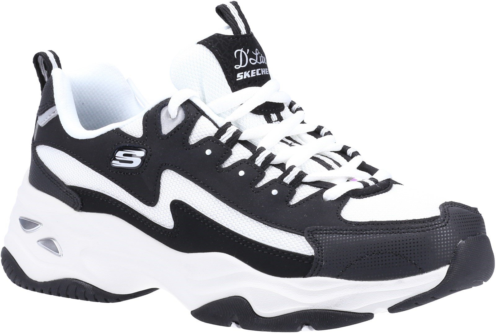 Skechers Women's D'Lites 4.0 Sport Trainer Various Colours 32106 - Black/White 3