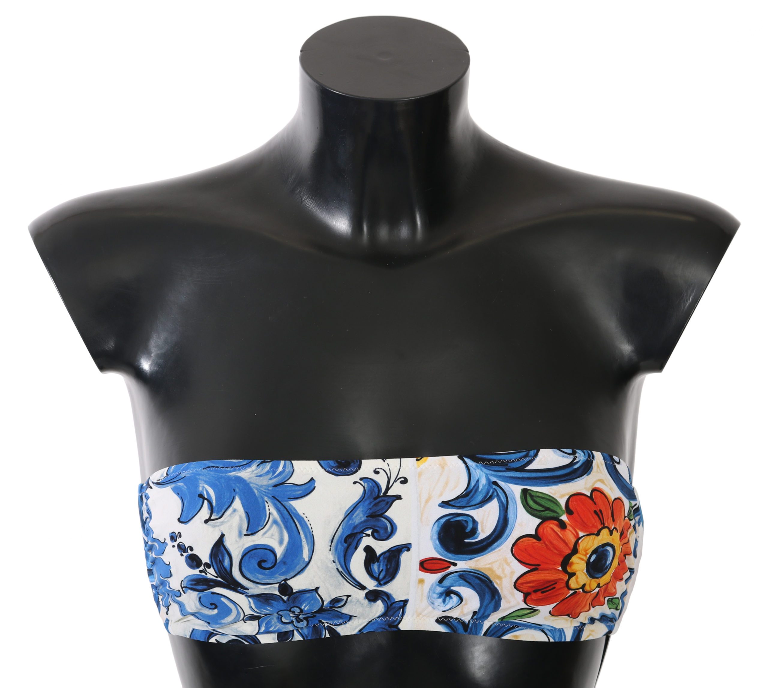 Dolce & Gabbana Women's Majolica Print Bikini Top White BIK644 - IT2 | S