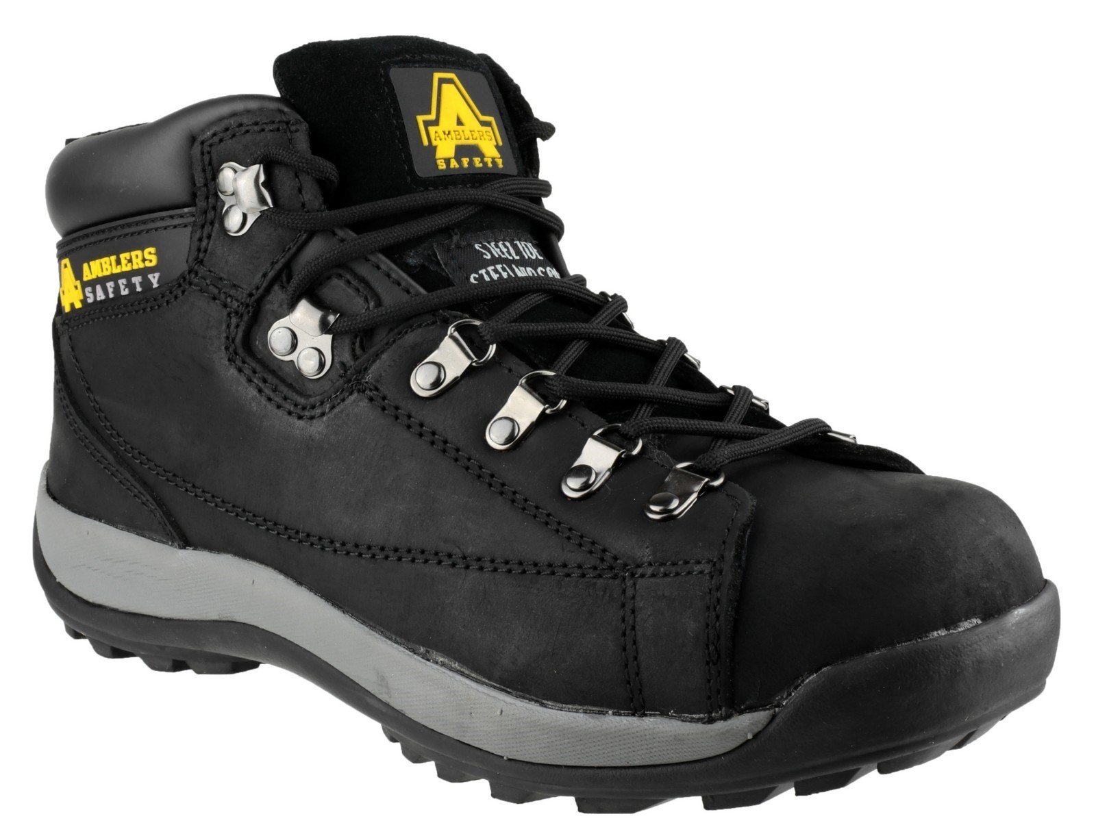Amblers Unisex Safety Hardwearing Lace up Boot Black 13719 - Black 11