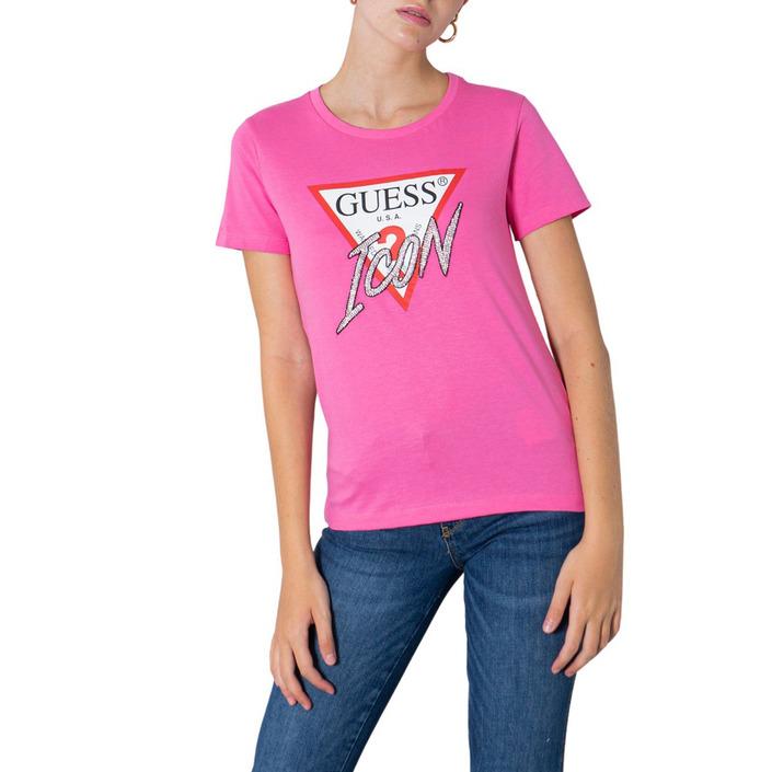 Guess Women's T-Shirt Pink 304910 - pink L