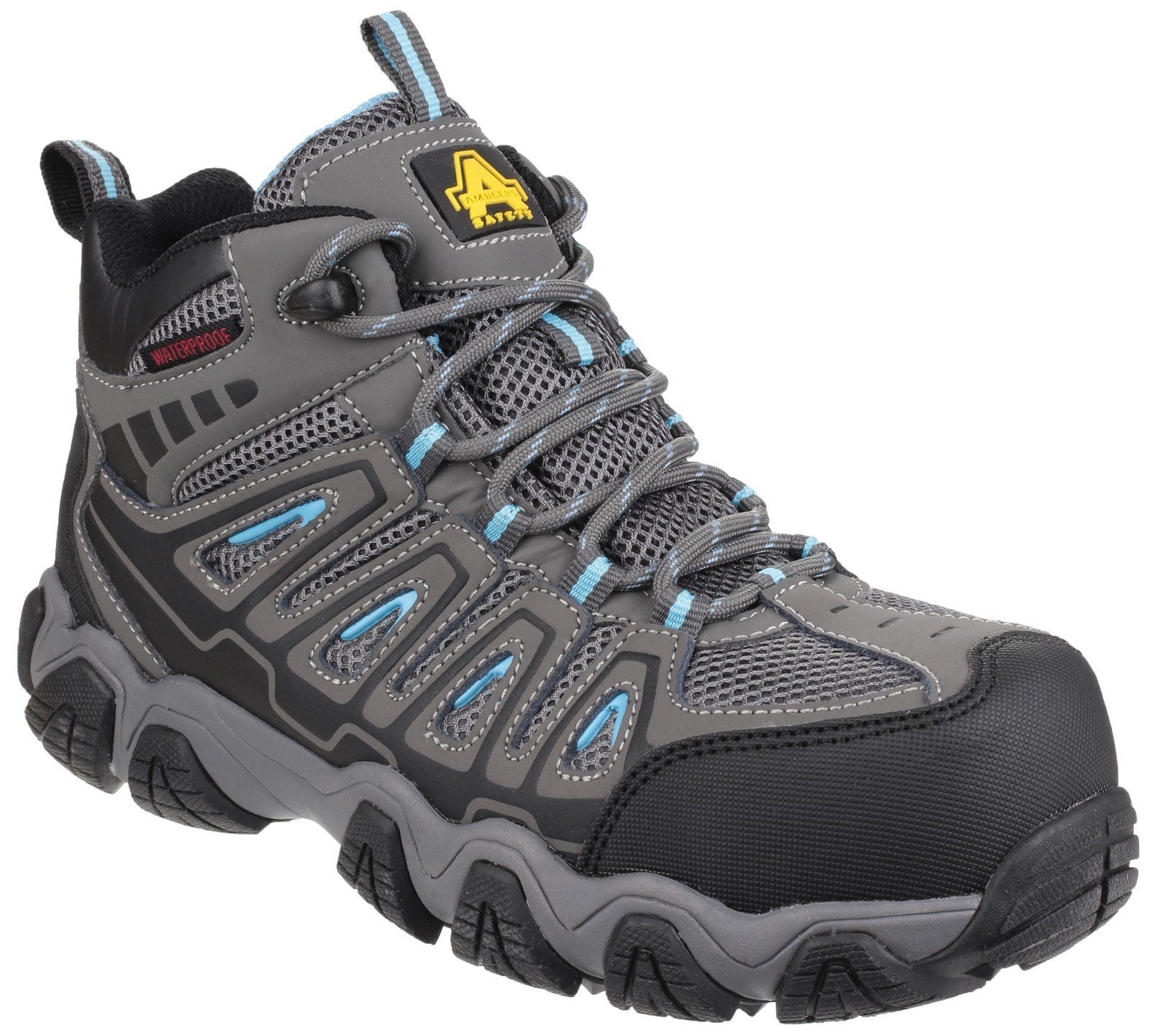 Amblers Women's Safety Waterproof Non-Metal Hiker Boot Black 24342 - Grey 3