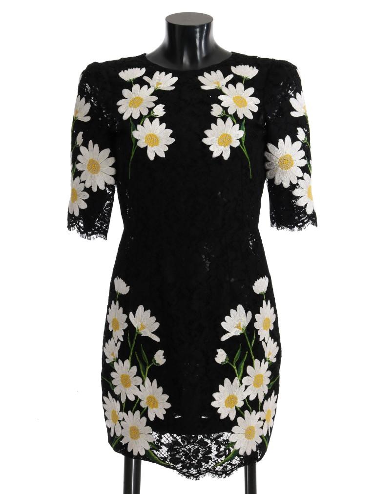 Dolce & Gabbana Women's Floral Lace Chamomile Sicily Dress Black SIG60665 - IT36|XXS