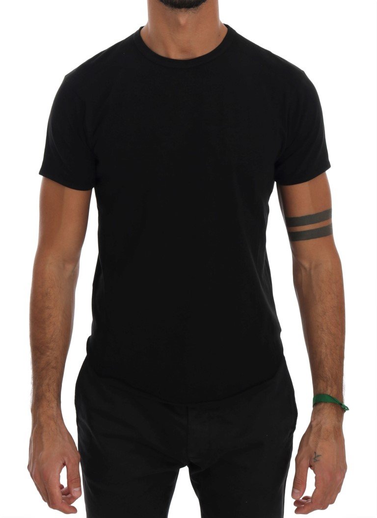 Daniele Alessandrini Men's Cotton Crewneck T-Shirt Black TSH1319 - S