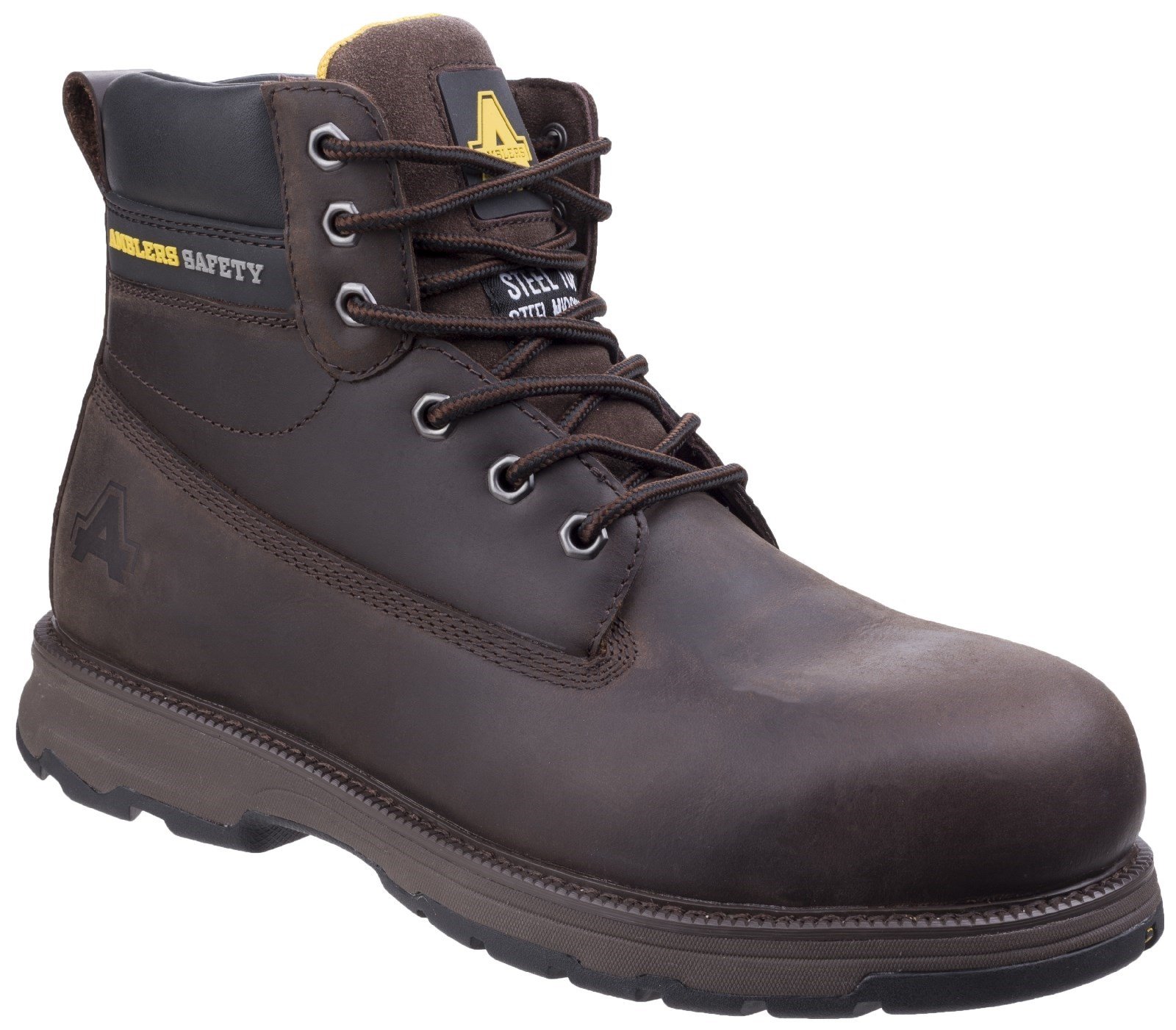 Amblers Unisex Safety Lightweight Full Grain Leather Boot Various Colours 25506 - Brown 6