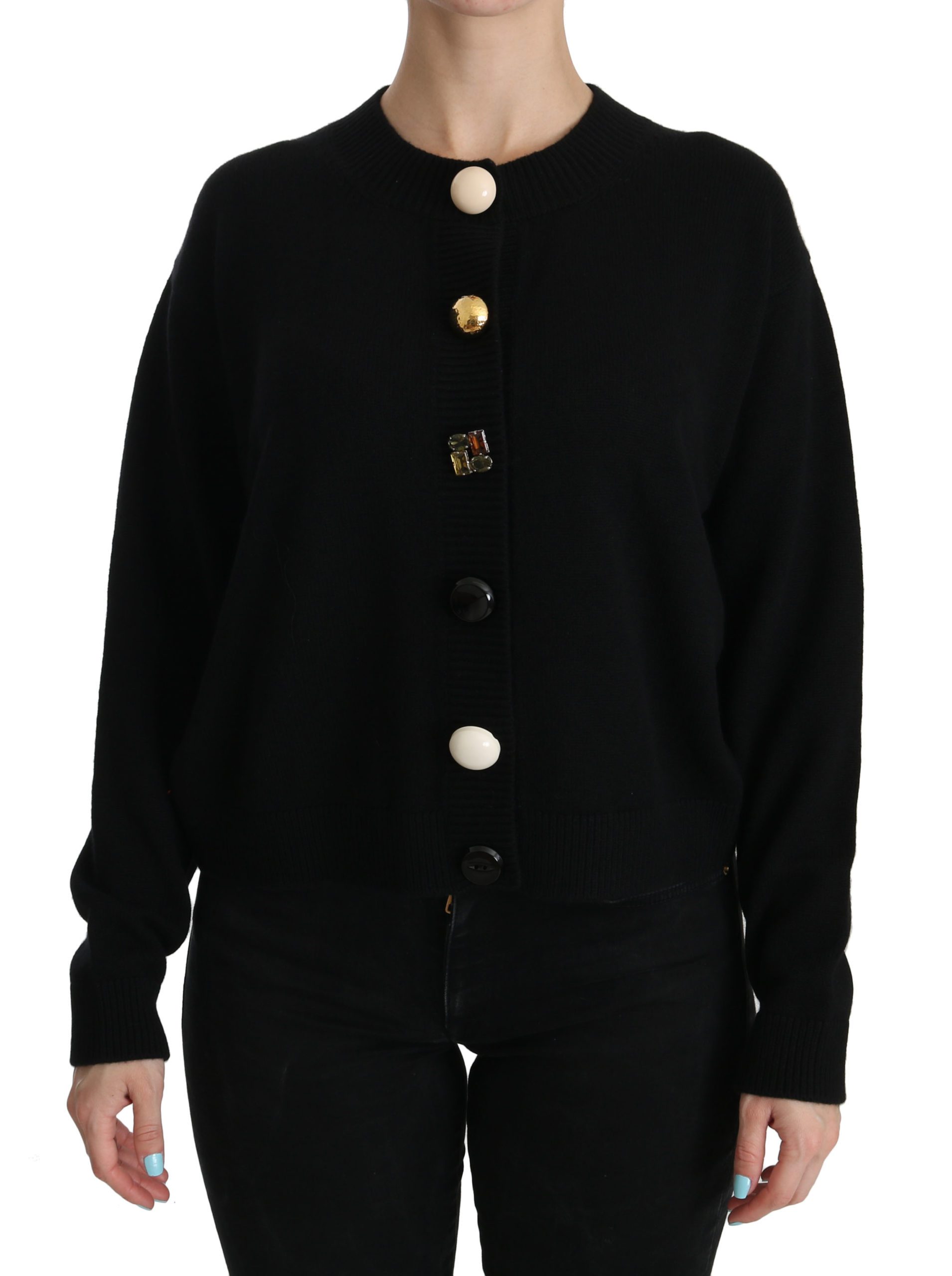 Dolce & Gabbana Women's Button Embellished Cardigan Black TSH3861 - IT40|S